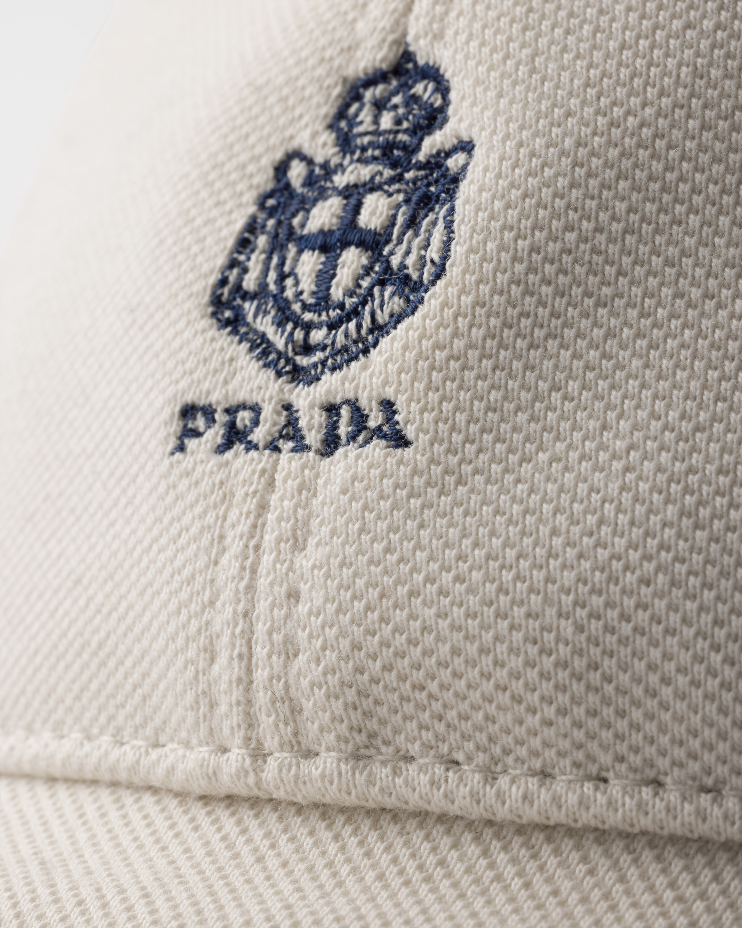 Casquette de baseball en piqué vieilli PRADA Beige