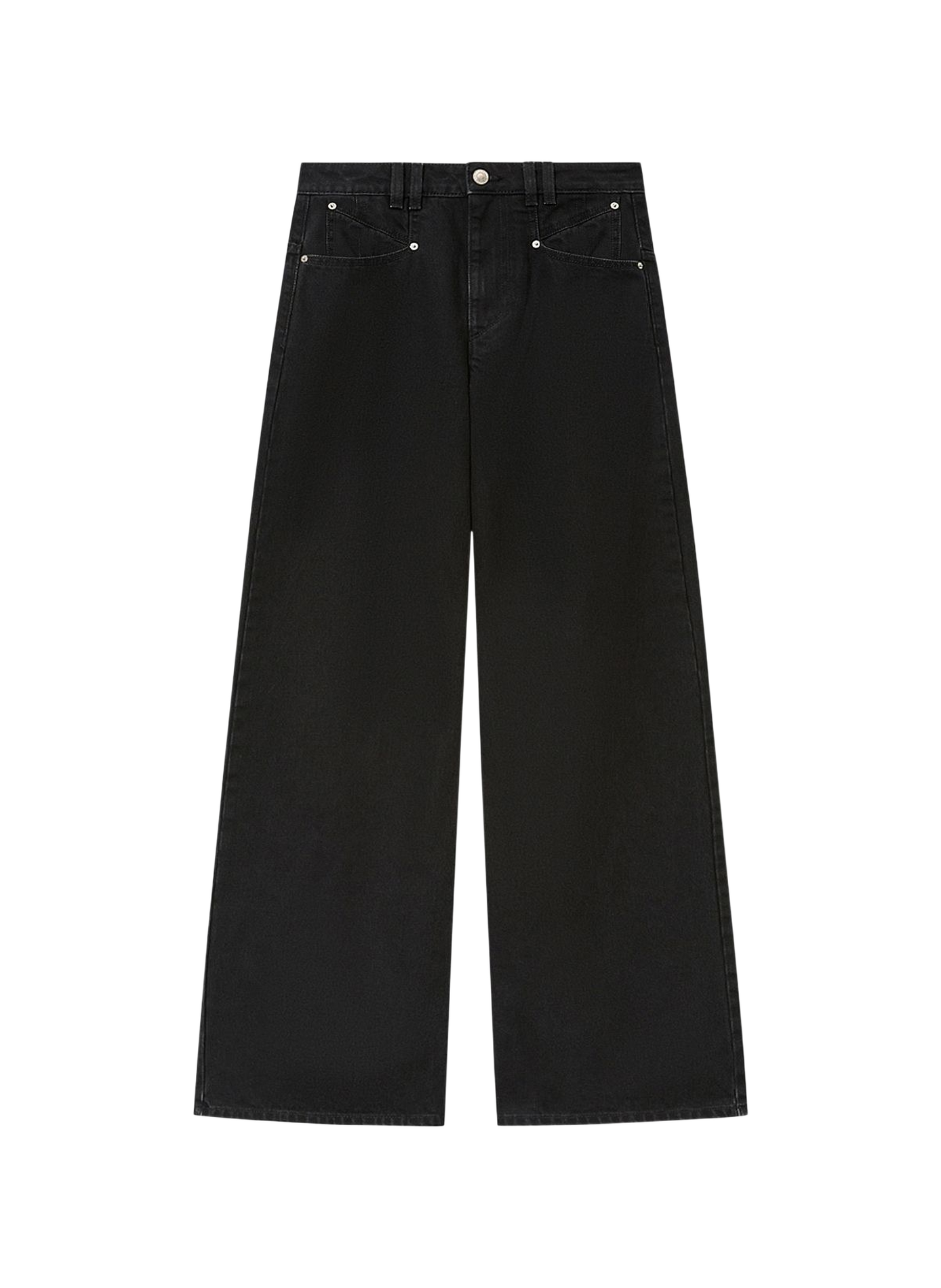 Wide-leg cotton jeans by Lemony ISABEL MARANT Black
