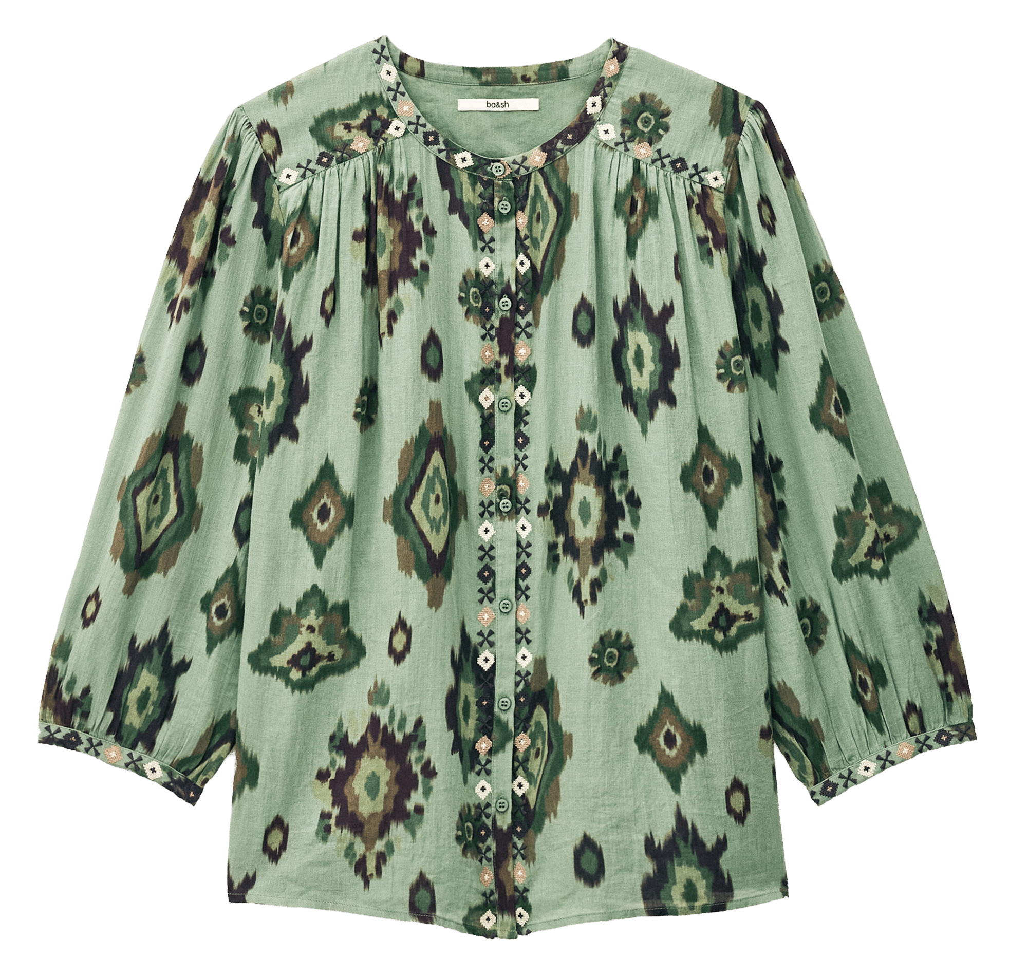 Chemise col classique en coton odelie BA&SH Vert