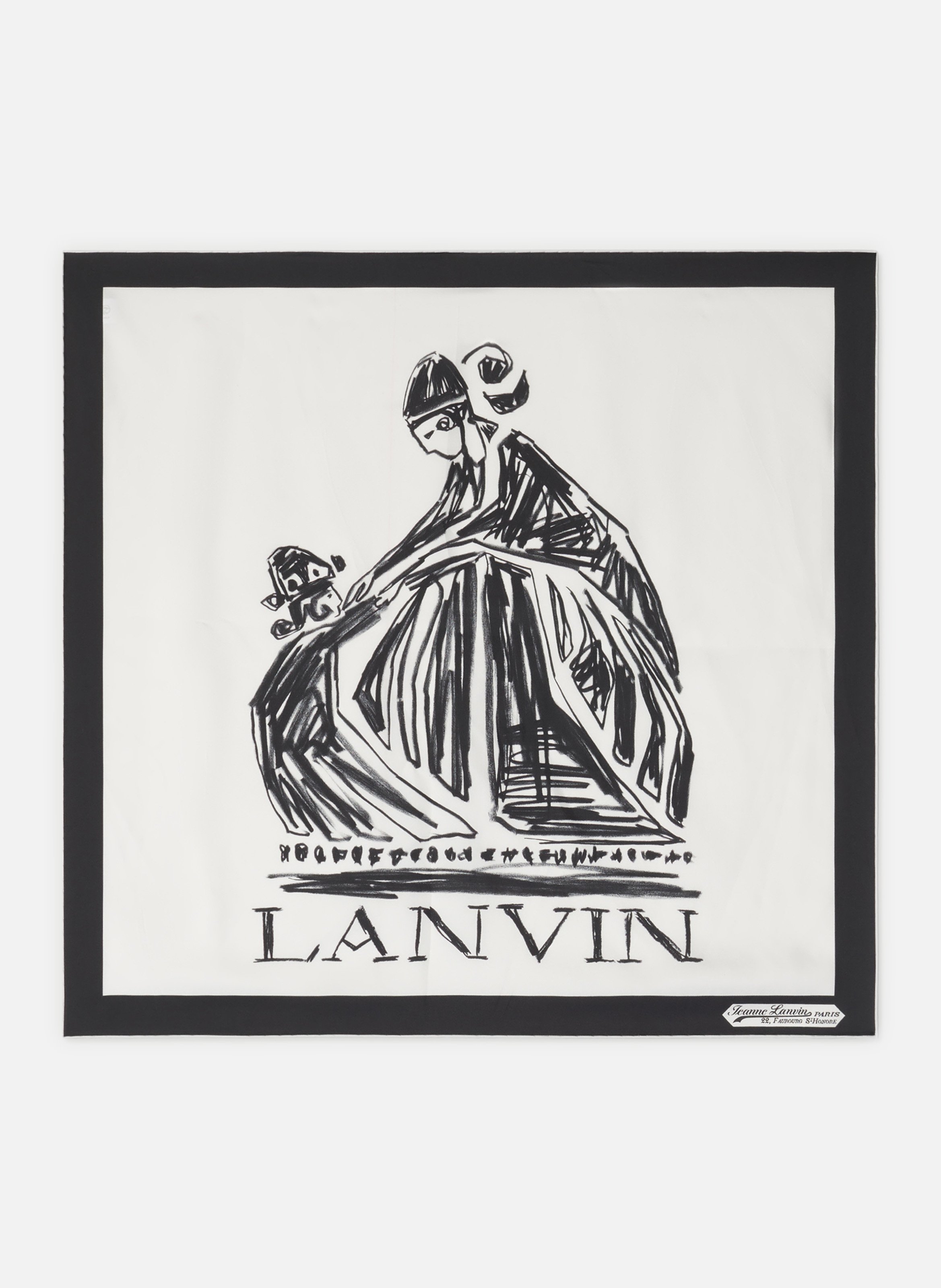 Foulard en soie imprimé mère & enfant LANVIN Blanc