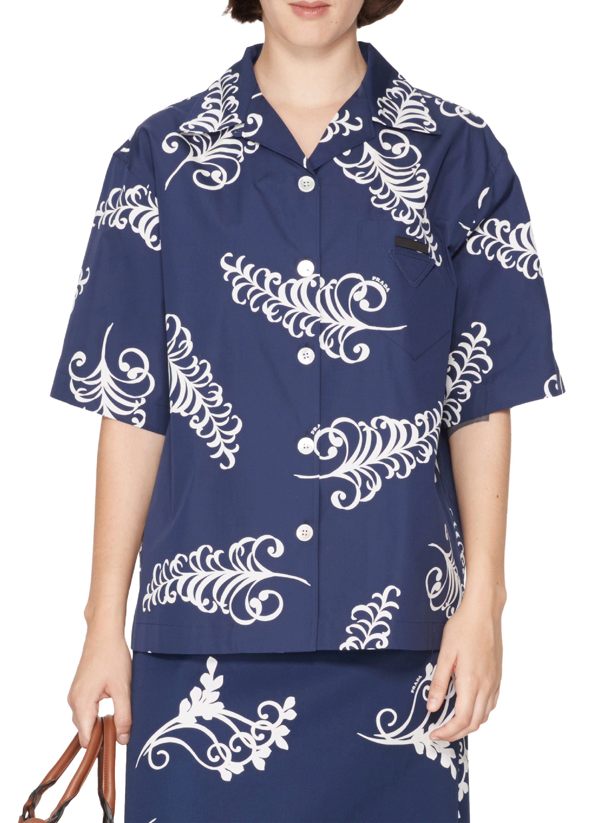 Katoenen popeline overhemd PRADA Blauw