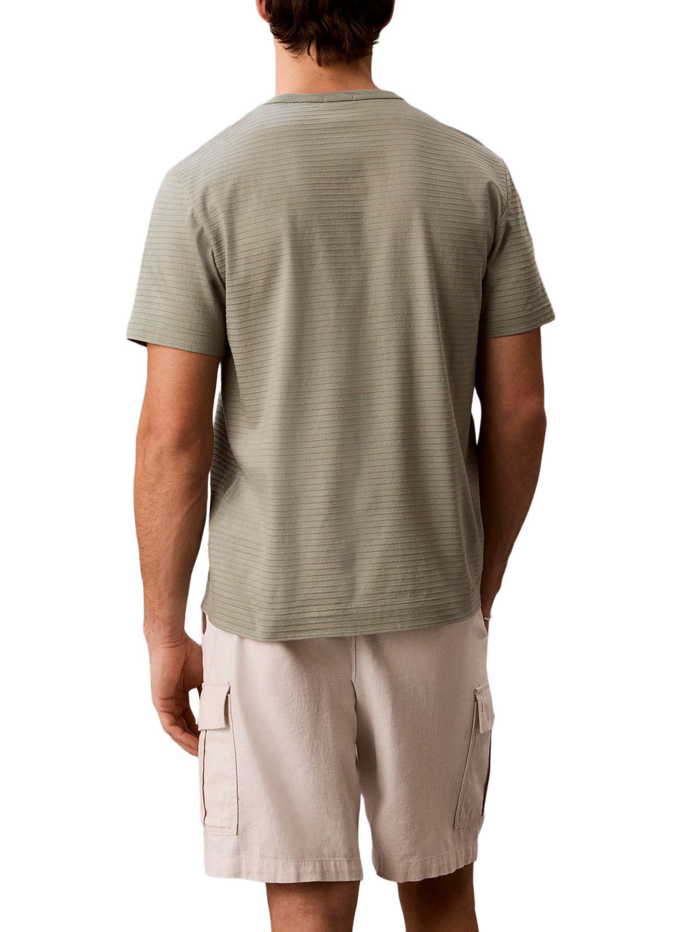 Straight short-sleeved cotton T-shirt CALVIN KLEIN Khaki