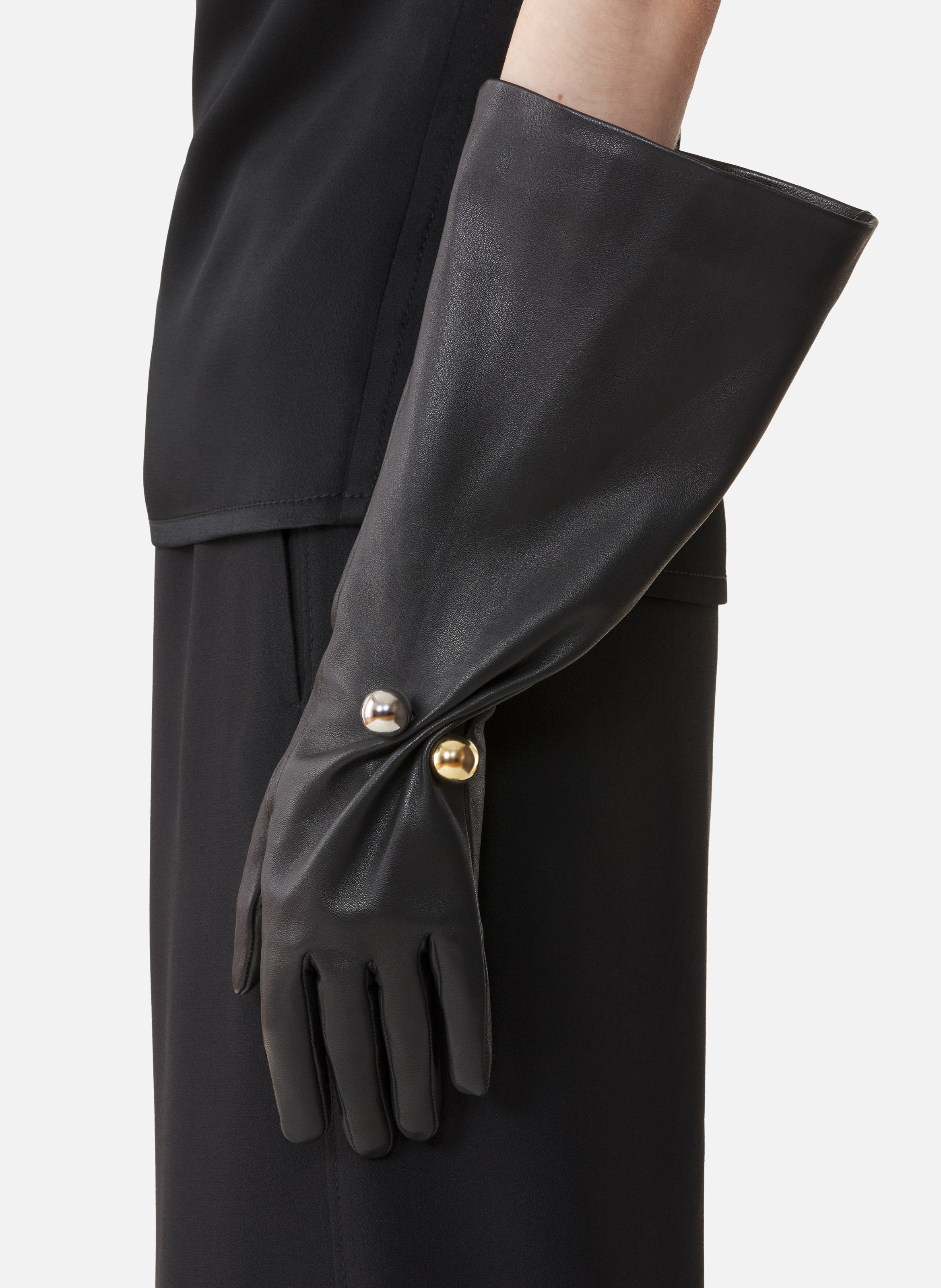 Gants ondine en cuir LANVIN Noir