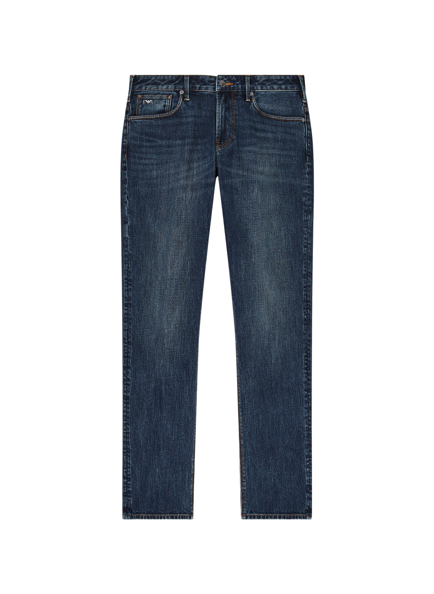 Jean droit en coton mélangé EMPORIO ARMANI Bleu