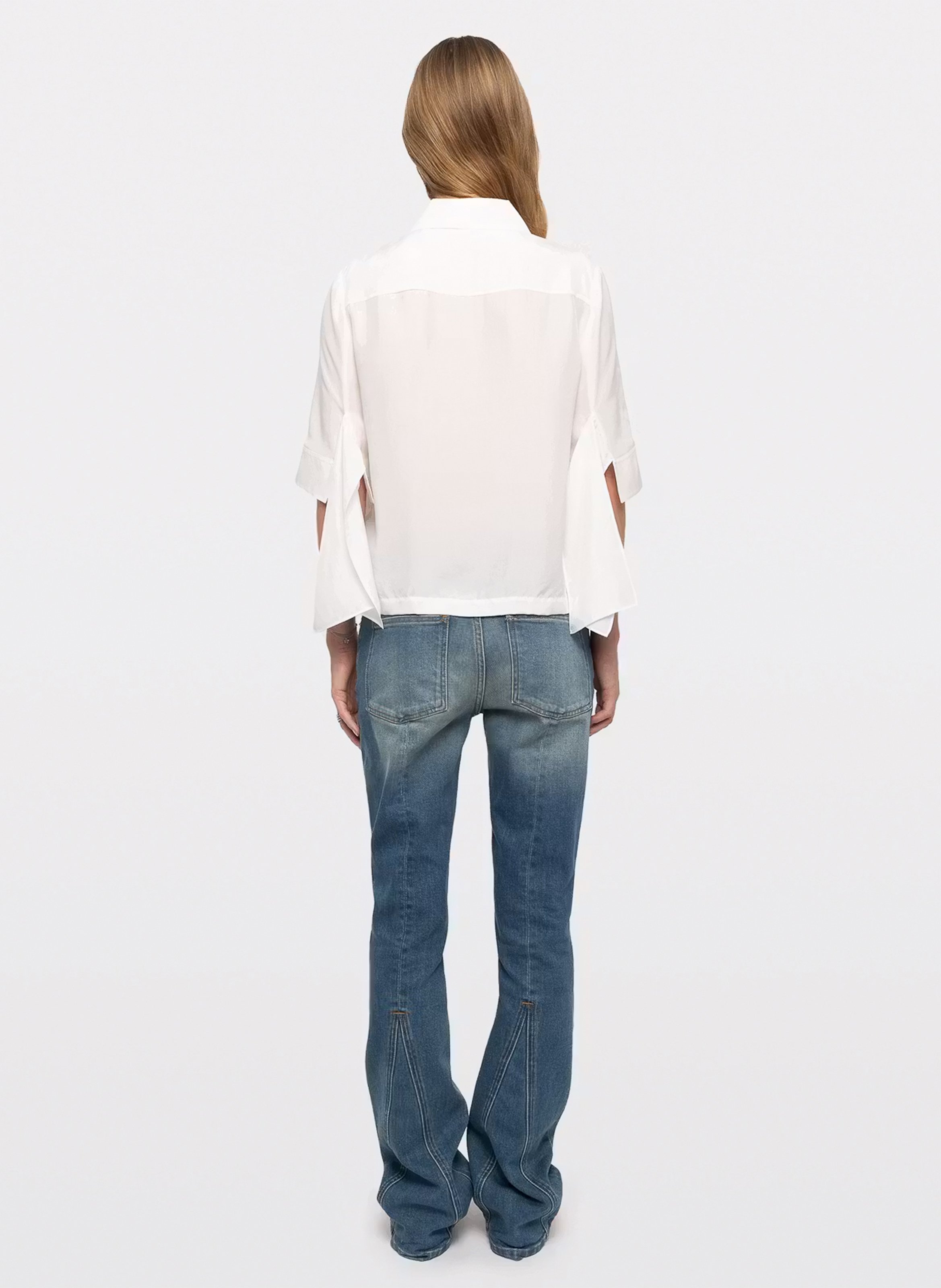 Rechte zijden blouse met klassieke kraag telmy ZADIG&VOLTAIRE Wit
