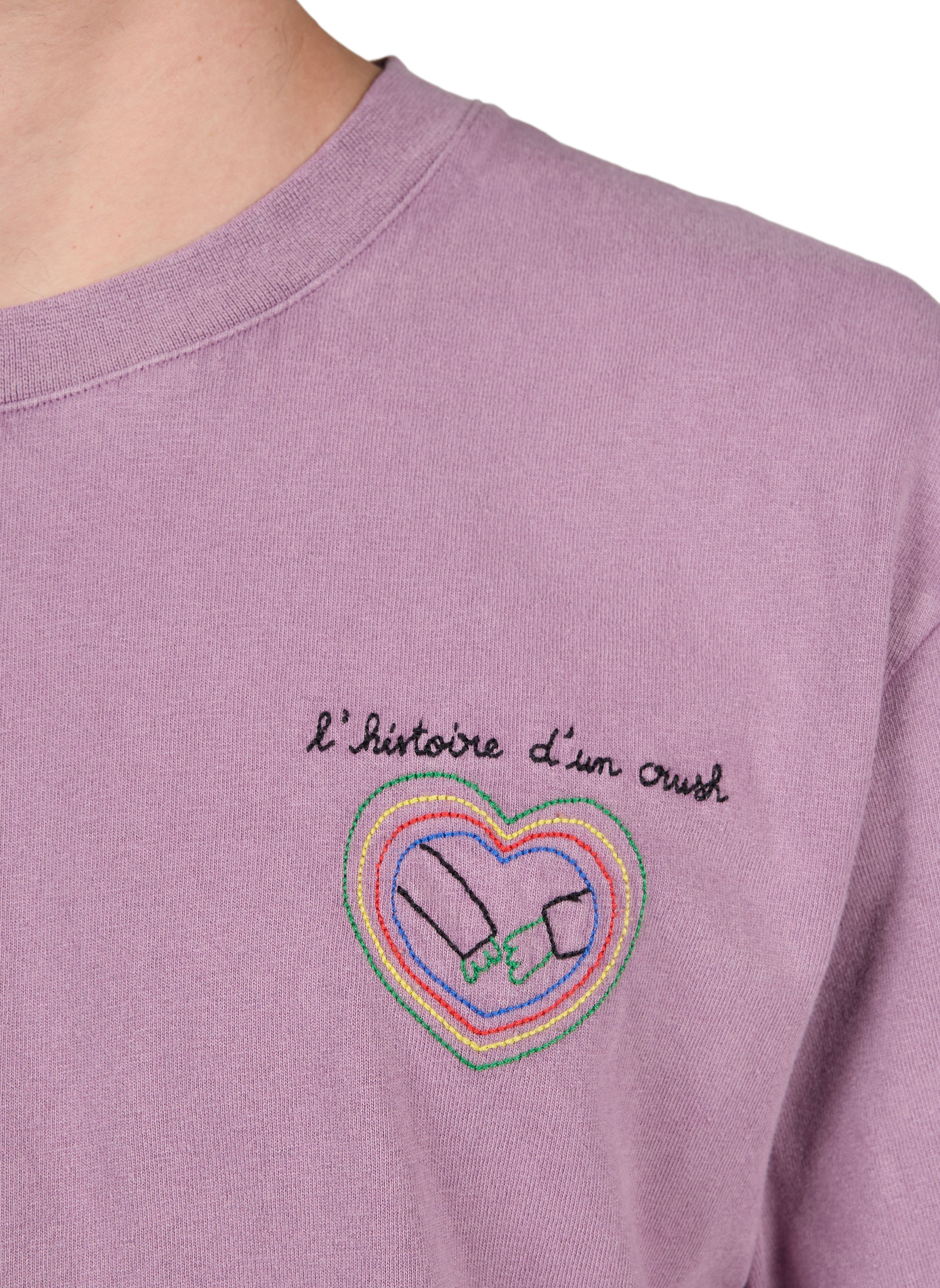 Tee-shirt à broderies en coton MAISON LABICHE Violet