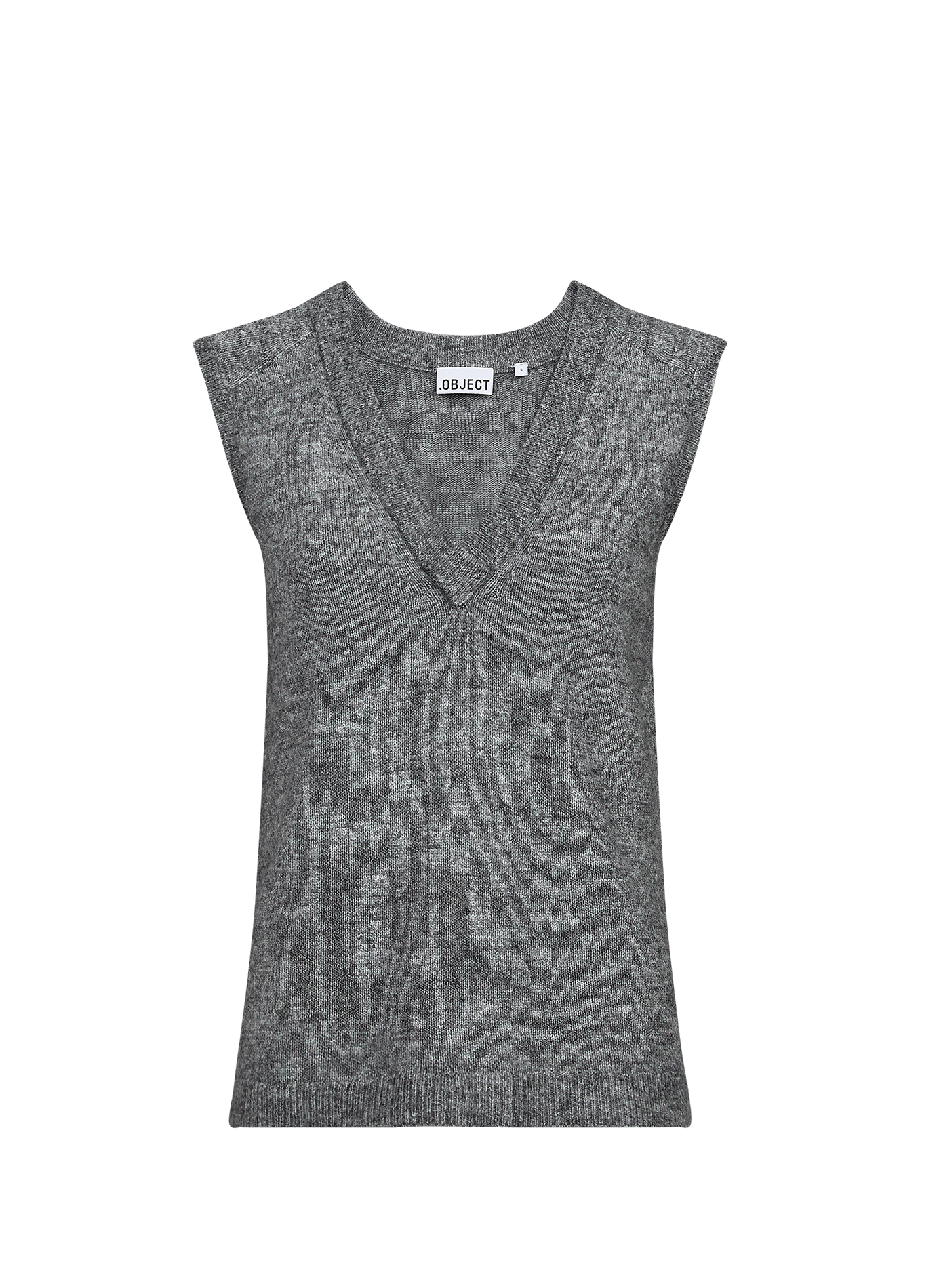 Straight V-neck sweater OBJECT Grey