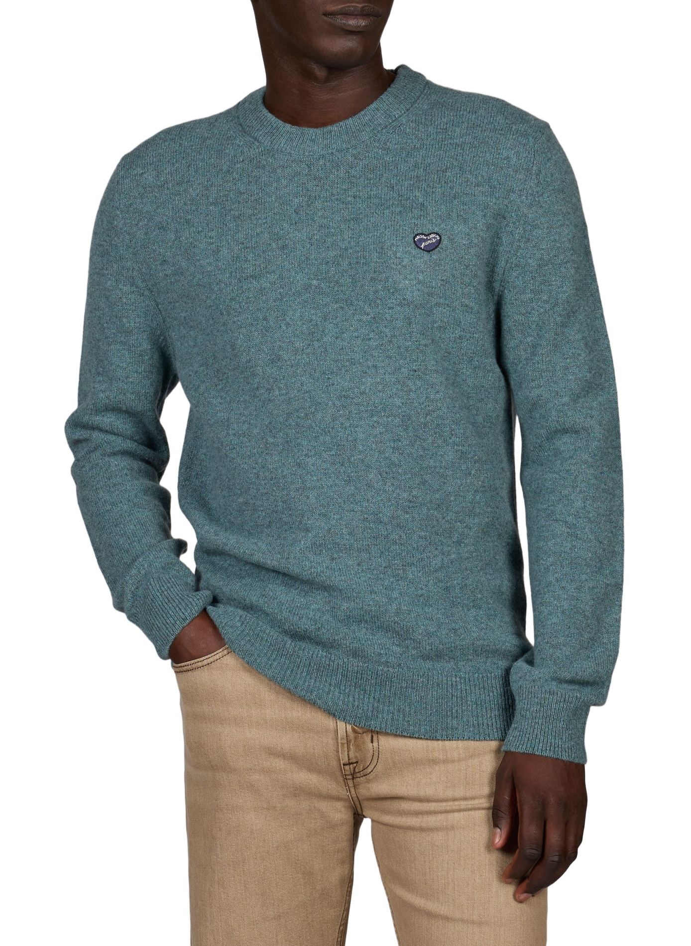 Oversized round neck wool sweater MAISON LABICHE Green