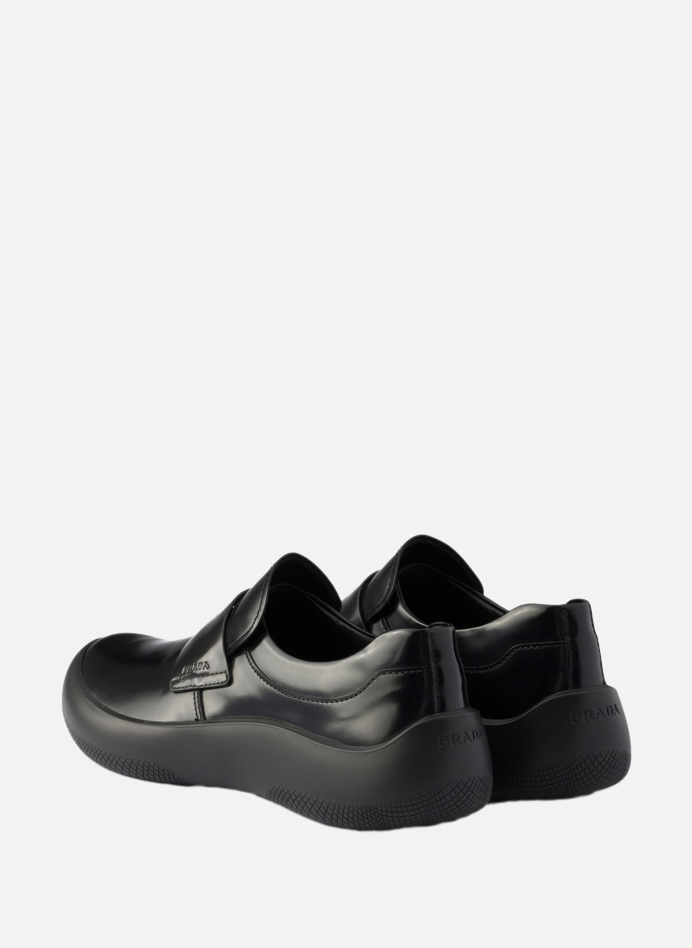 Mocassins en cuir brossé PRADA Noir