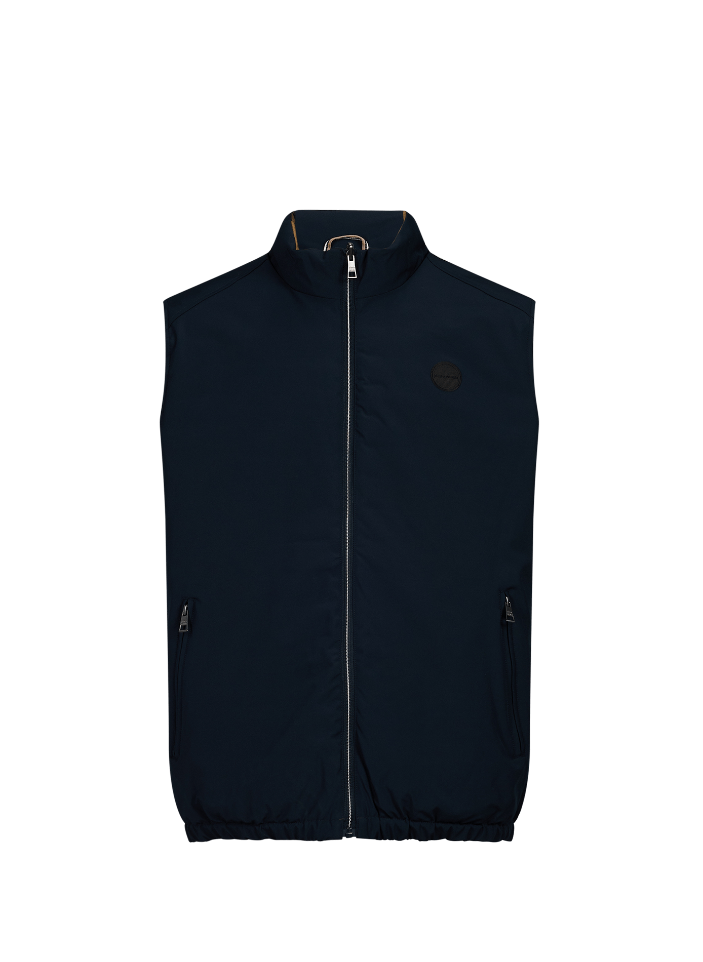 Effen mouwloos vest. PIERRE CARDIN Zwart