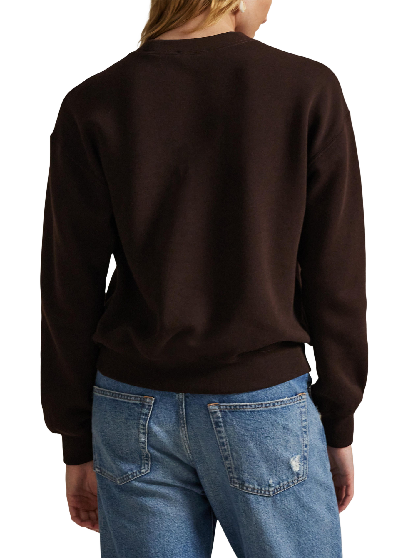 Embroidered logo sweatshirt in blended cotton. | Brown POLO RALPH LAUREN Women