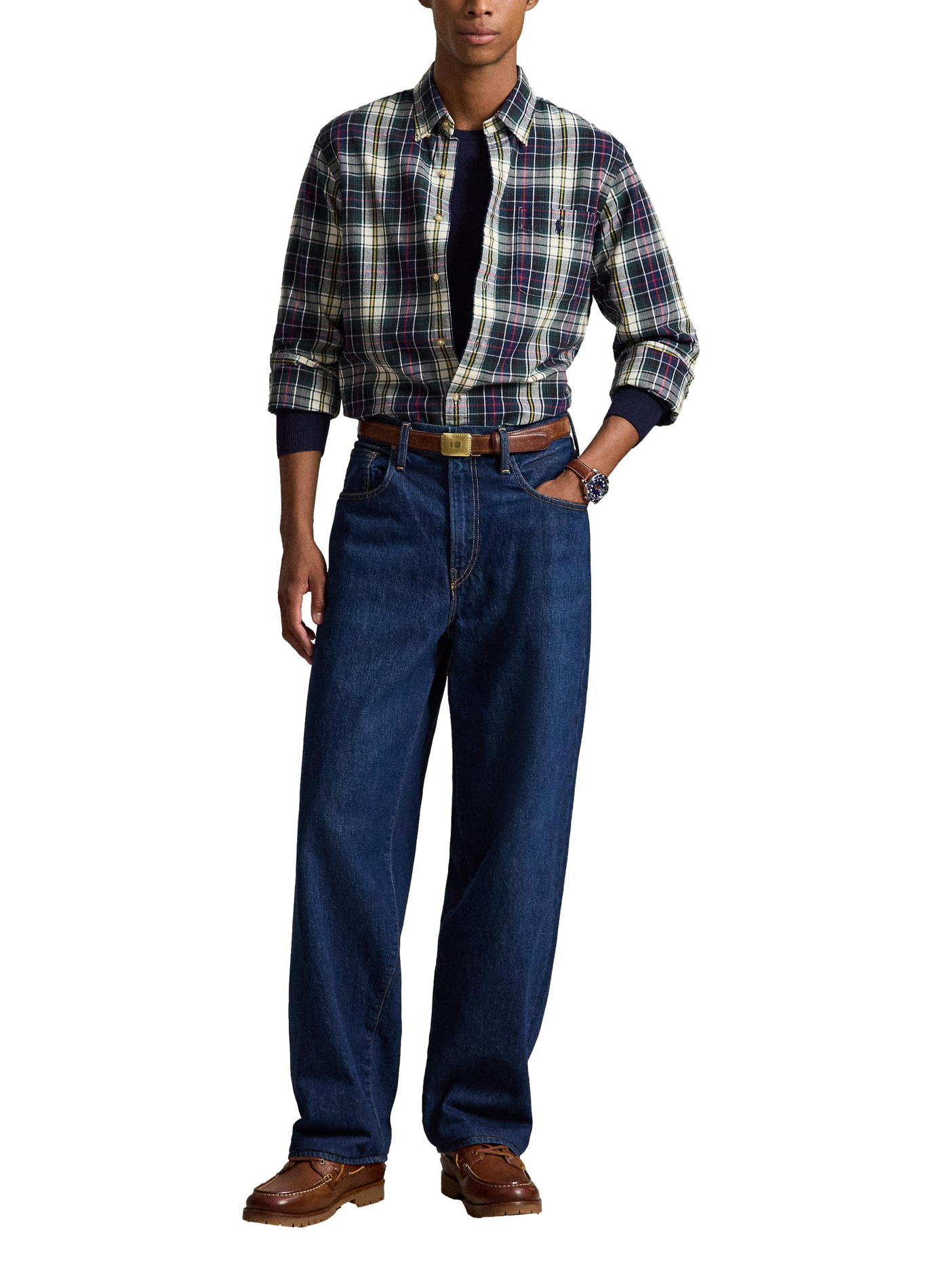 Chemise à carreaux en coton POLO RALPH LAUREN Bleu