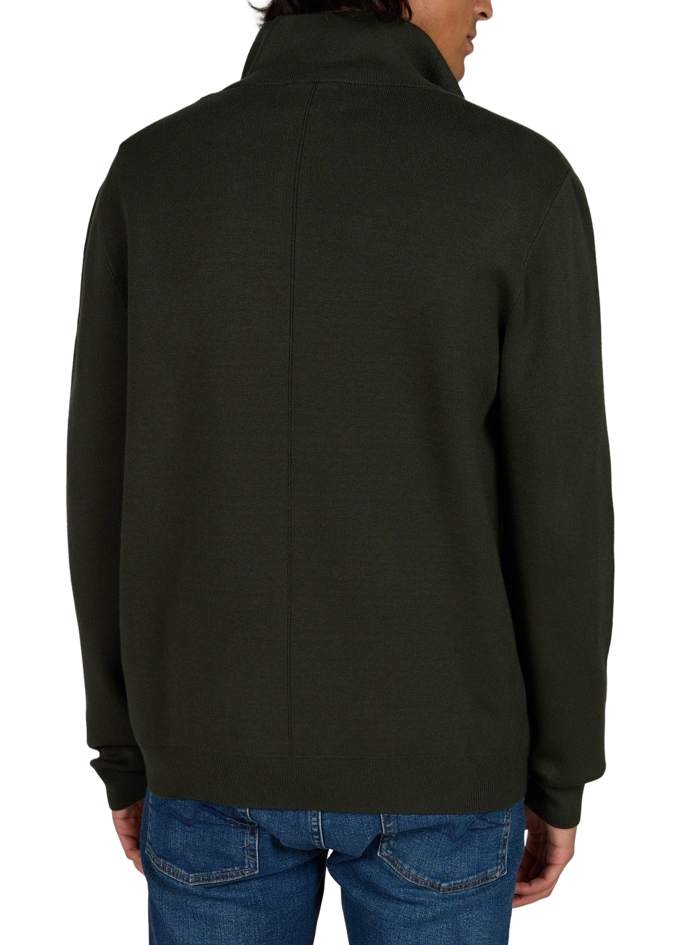 Straight fit high-neck zip-up sweatshirt with logo GERTRUDE Green