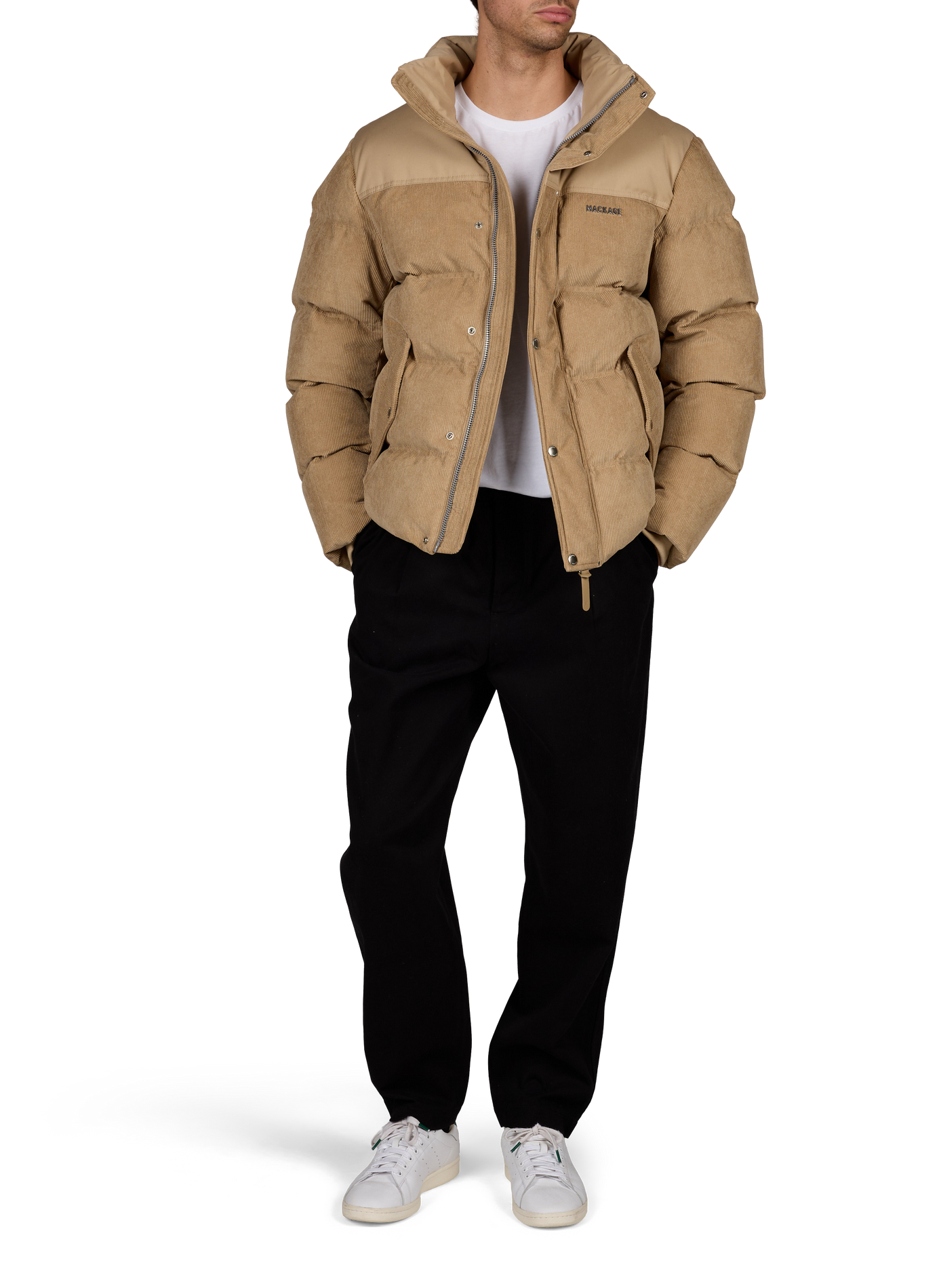 Doudoune Everett-Cdy ample col montant bi-matière MACKAGE Beige