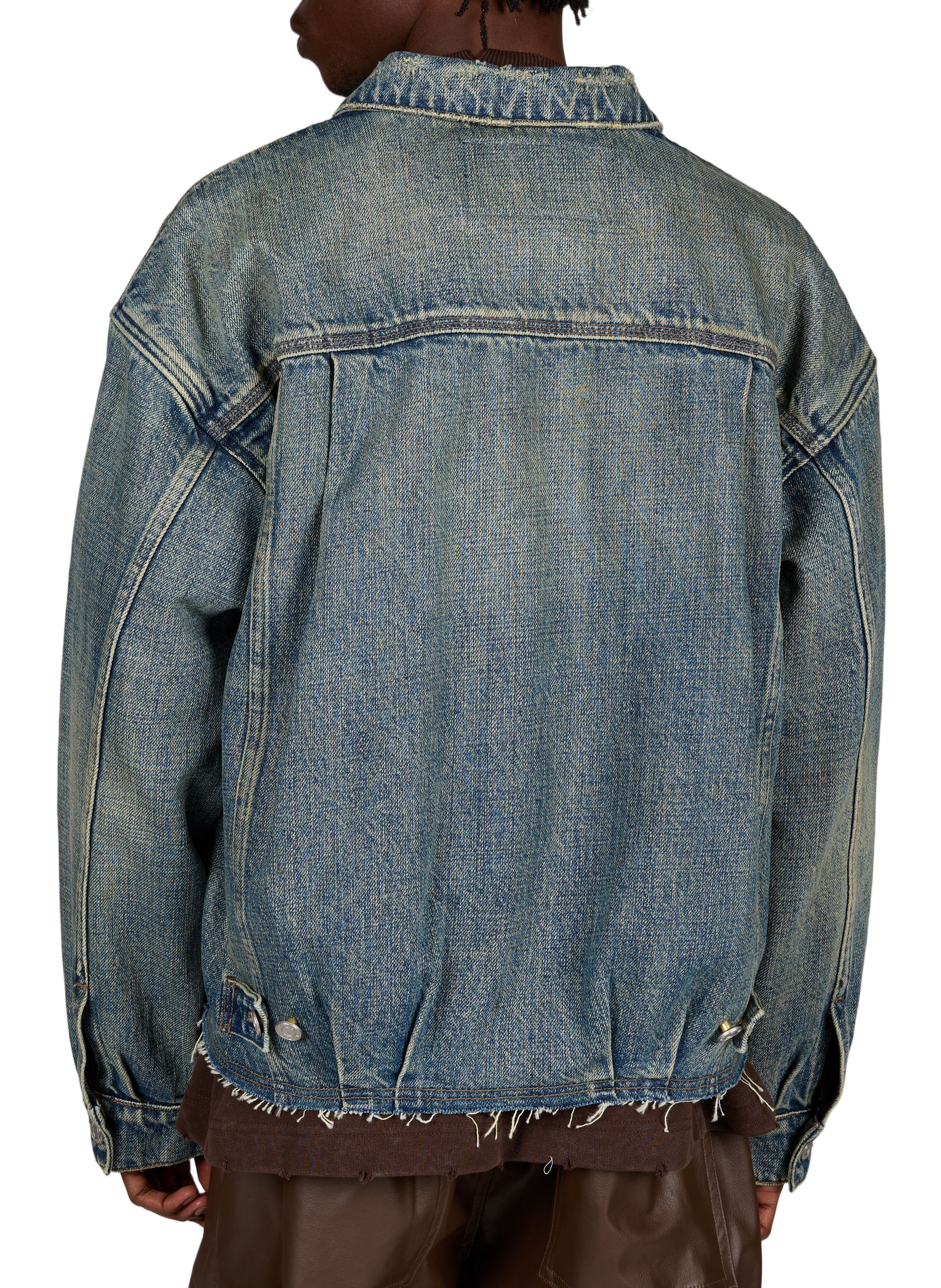 Straight-fit zip-up denim jacket PURPLE BRAND Blue