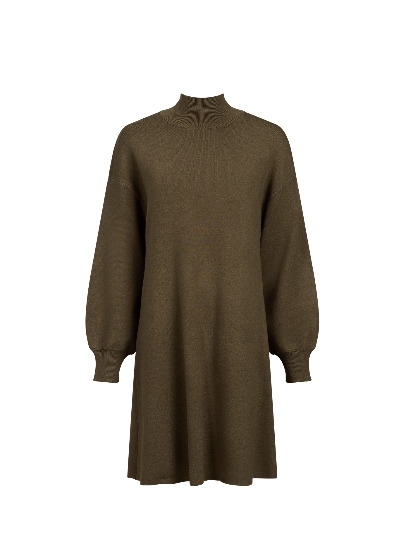 Gerades Strickkleid mit Stehkragen MSCH Khaki