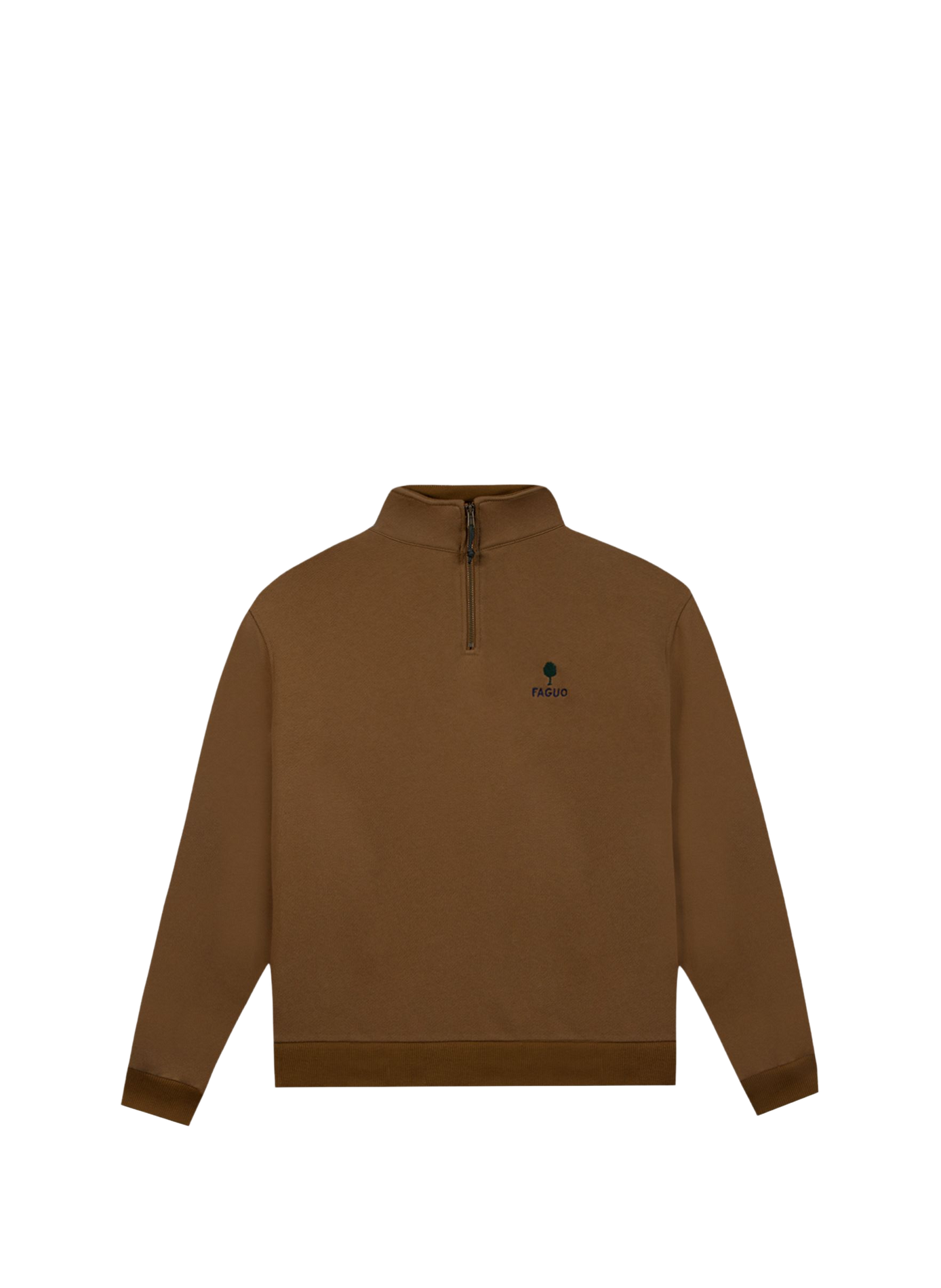 Gerader Sweatshirt mit Stehkragen aus Baumwollmischung FAGUO Braun
