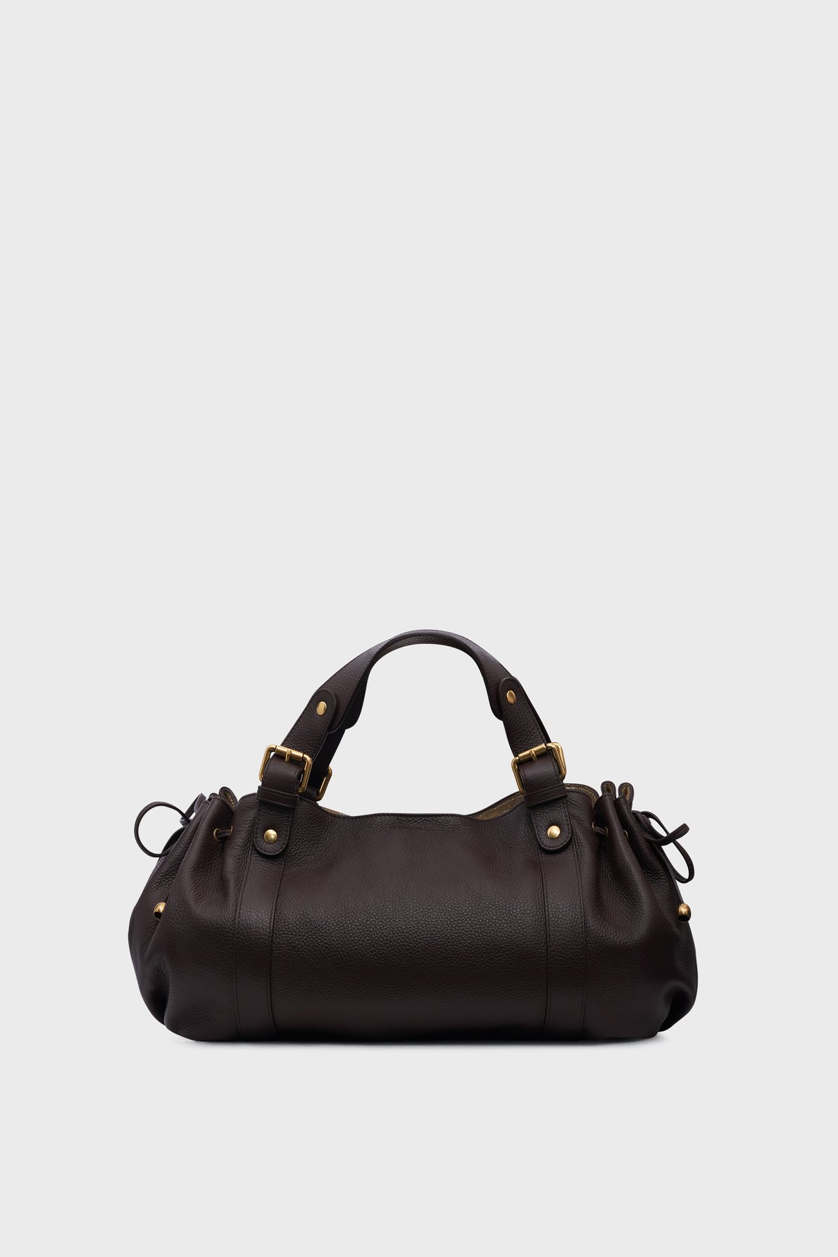 Sac à main en cuir grainé intérieur métallisé - 24h GERARD DAREL Marron