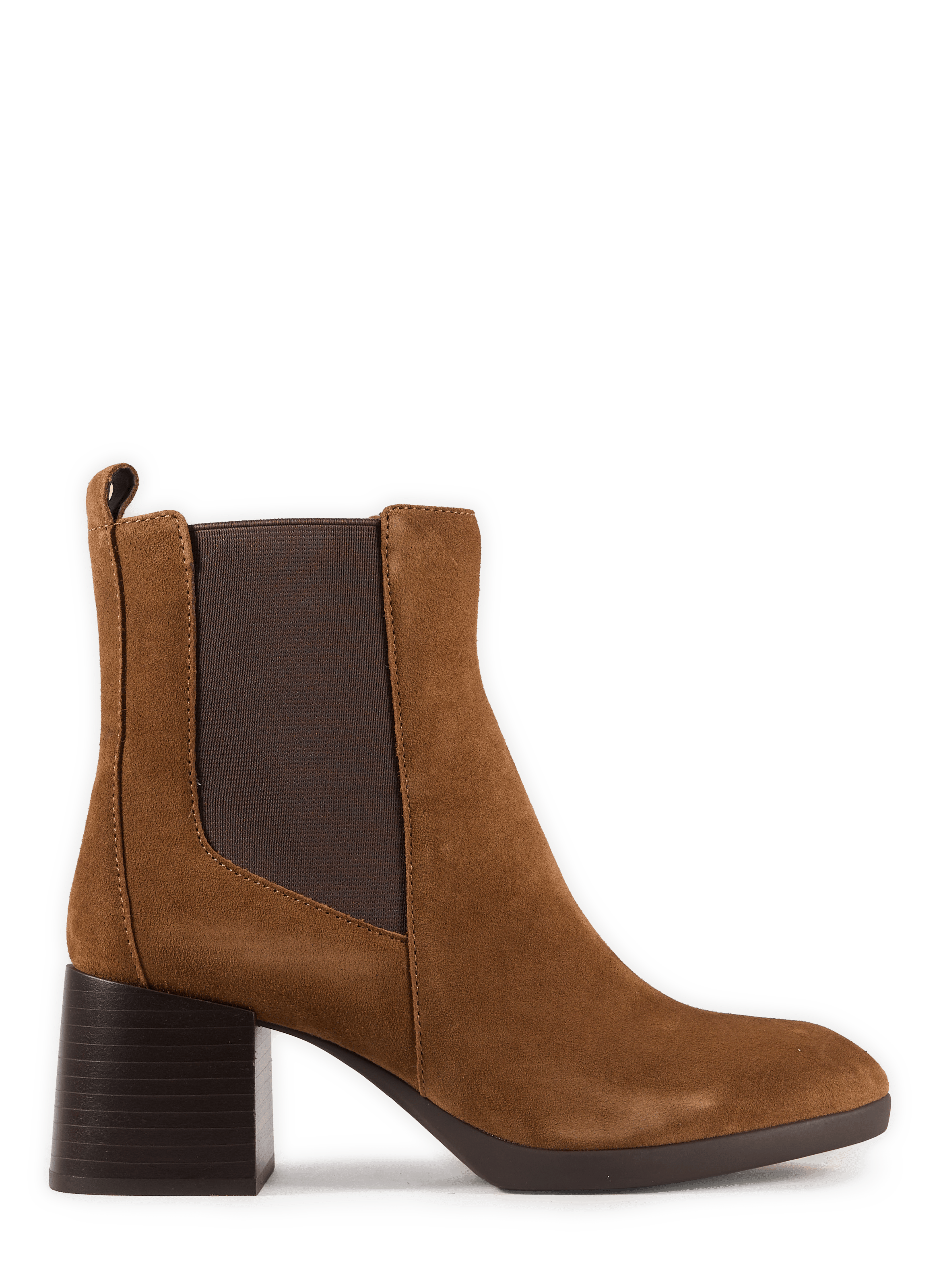 Mixed leather ankle boots GEOX Brown