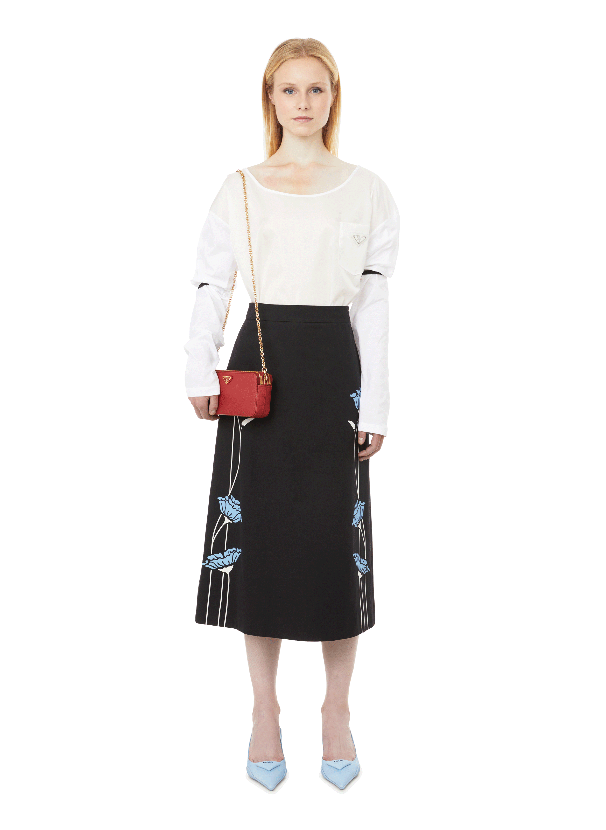 Slingbacks with nylon gabardine straps PRADA Blue