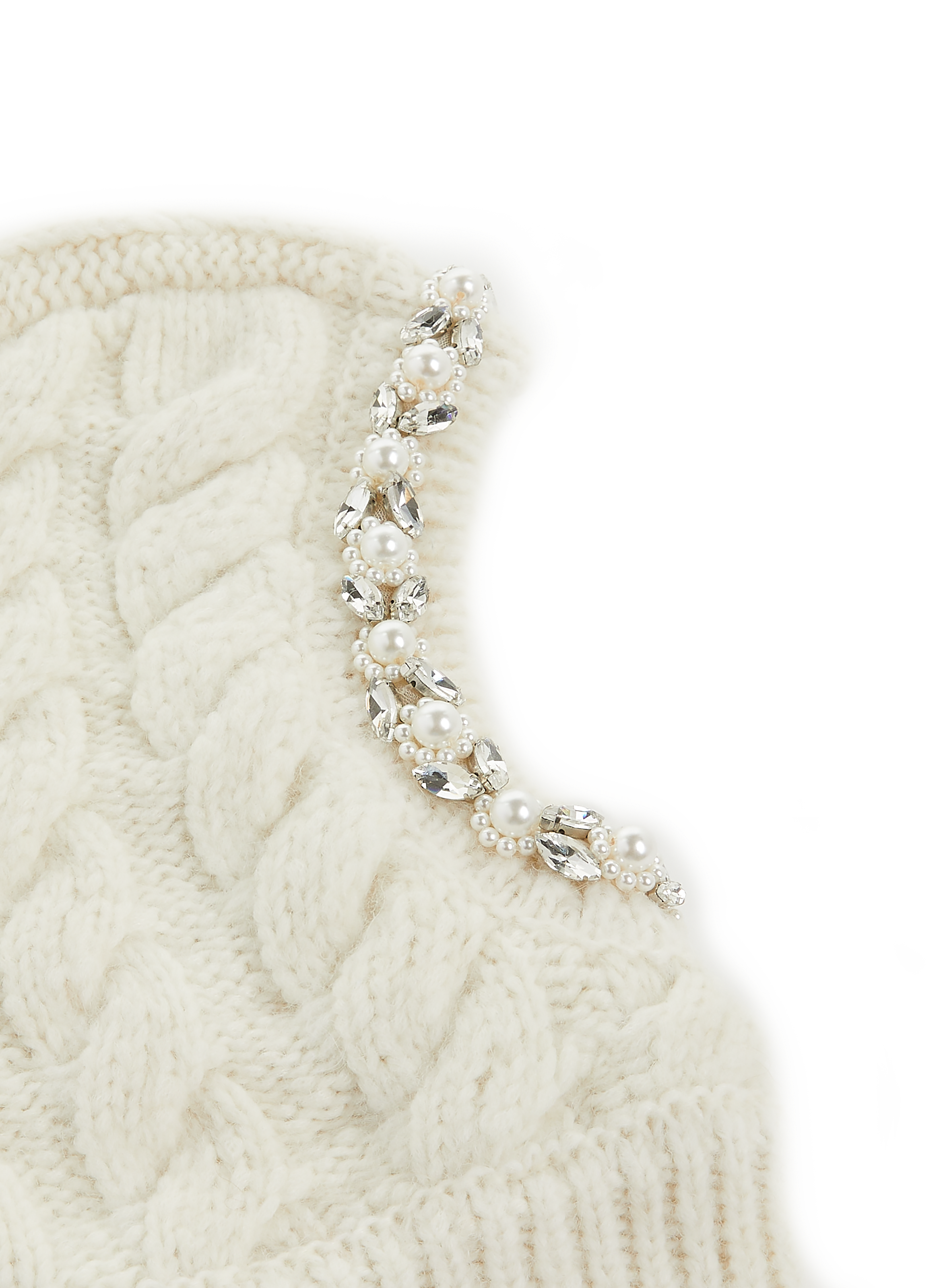 Cagoule en alpaga et laine mélangés Blanc