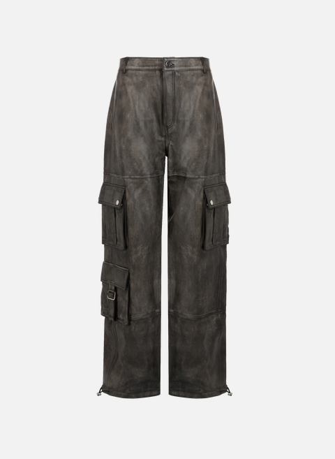 Pantalon cargo en cuir BlackSAISON 1865 
