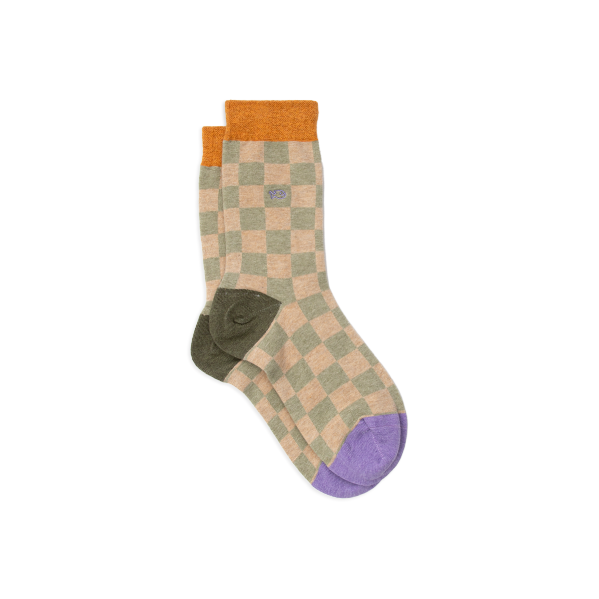 Chaussettes en coton peigné carreaux BILLYBELT Vert