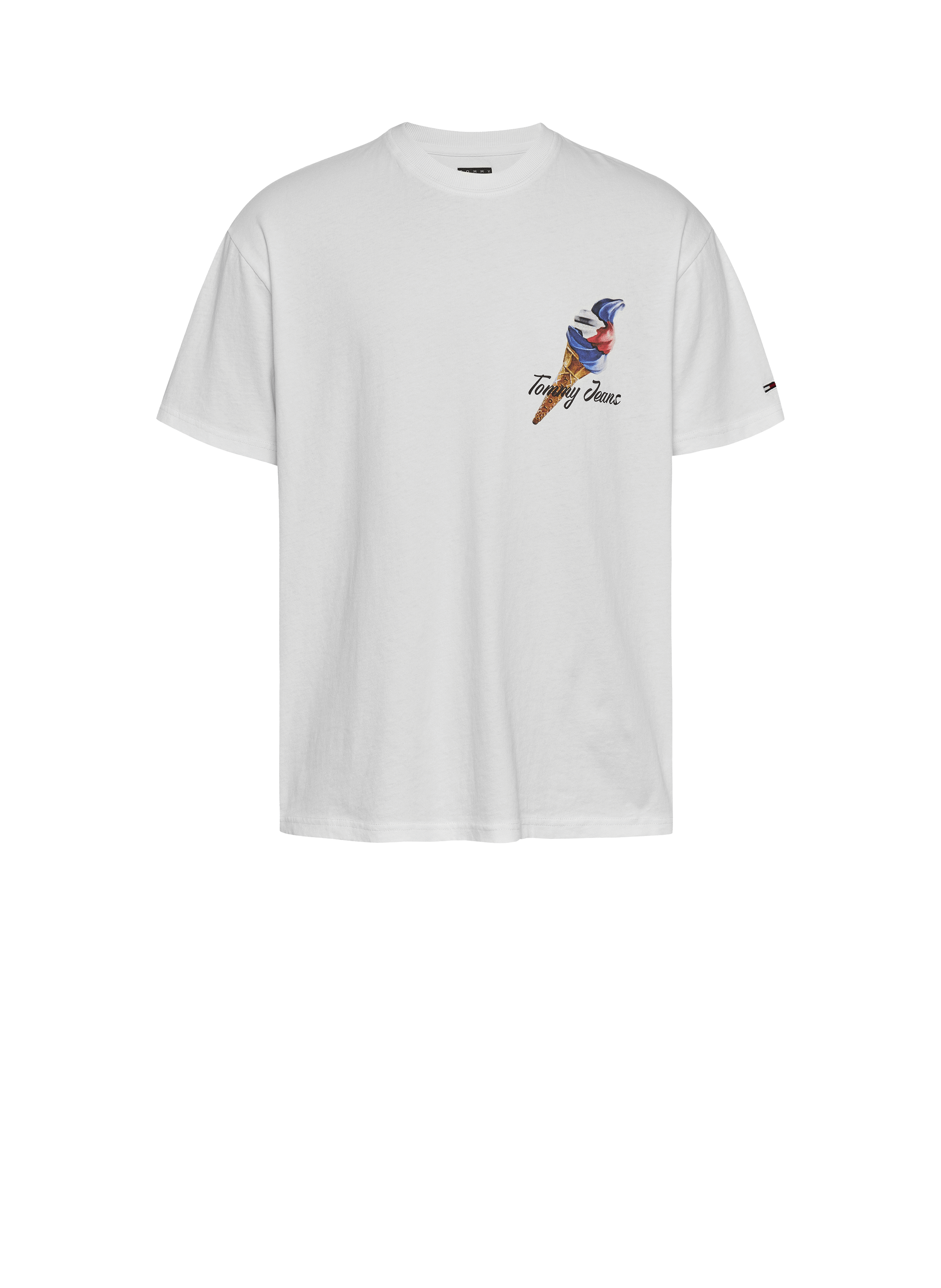 Biker-style cotton t-shirt TOMMY HILFIGER White