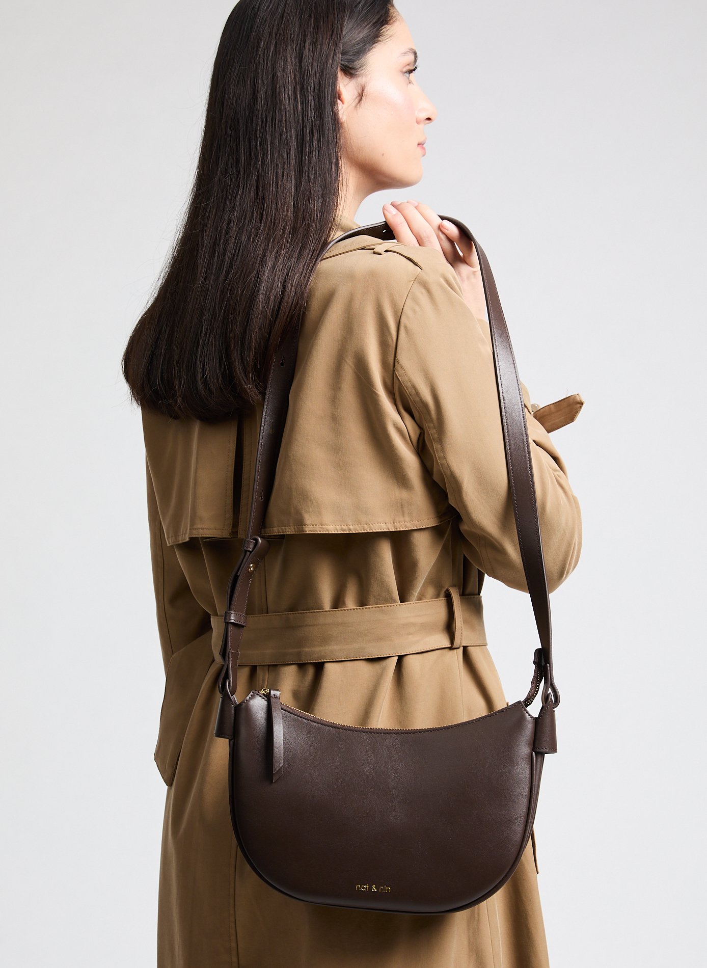 Sac à bandoulière Lune  NAT &amp; NIN Marron