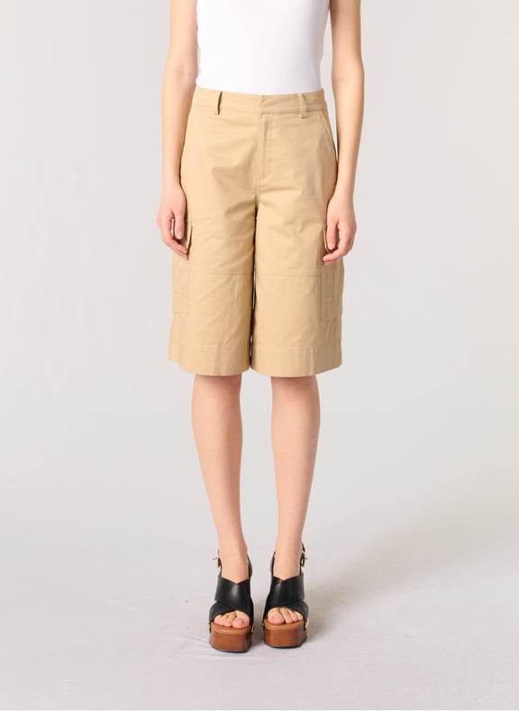 Bermuda large en coton Beige by MAJE MAJE Bermuda large en coton Beige