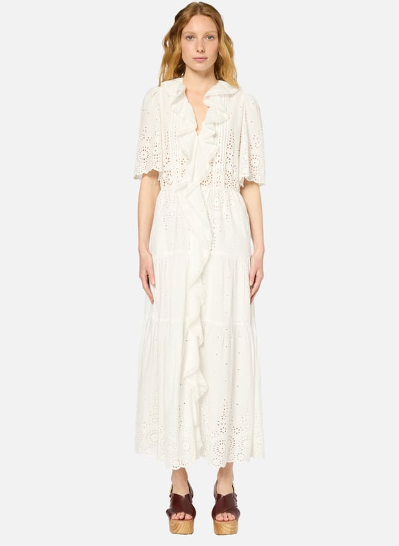 Robe longue en coton brodé - pilar Blanc by GERARD DAREL GERARD DAREL Robe longue en coton brodé - pilar Blanc