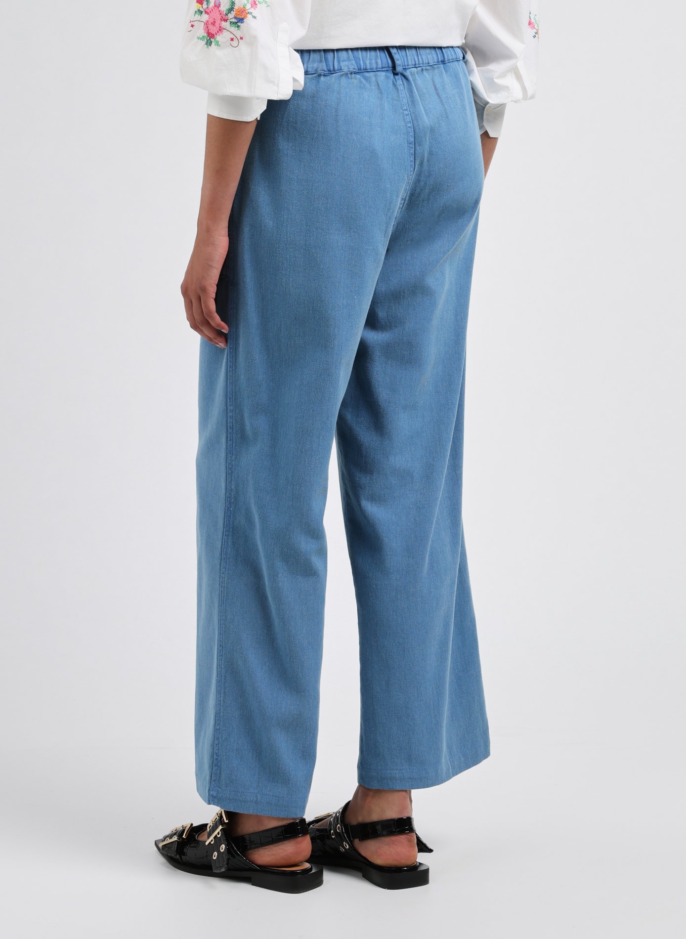 Pantalon sergé en coton LOUISE MISHA Bleu