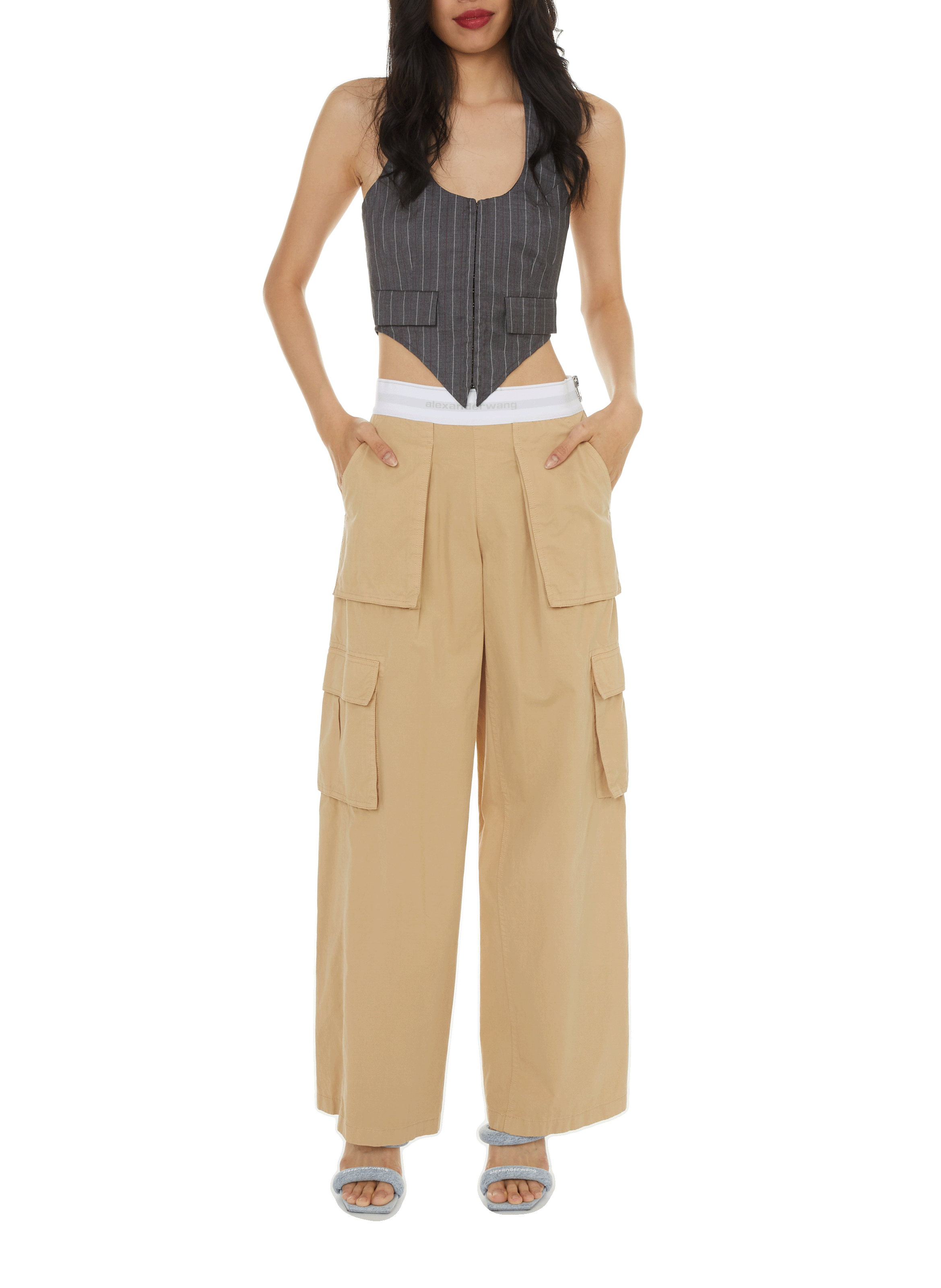 Pantalon cargo en coton ALEXANDER WANG Beige
