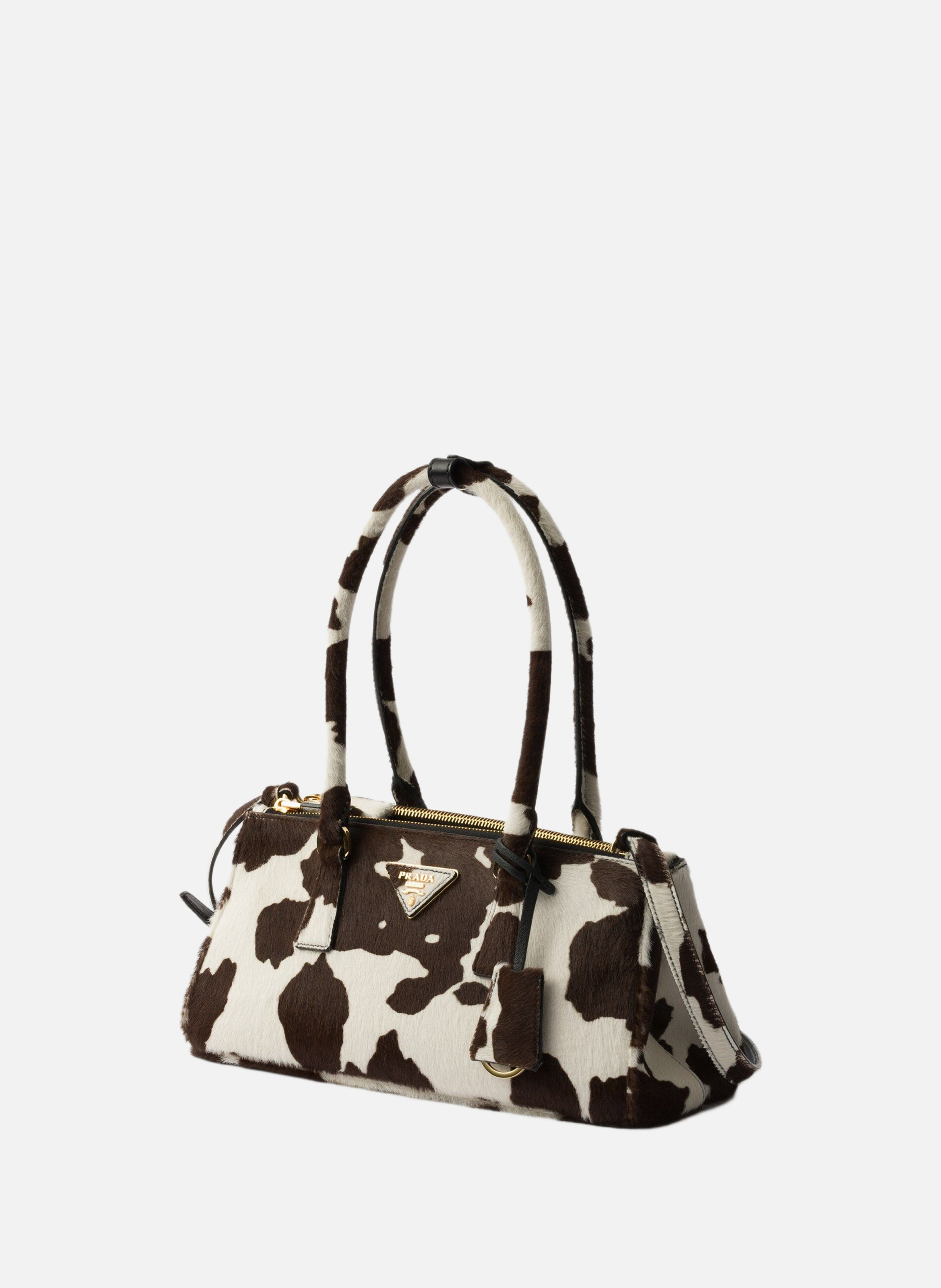 Sac prada galleria en cuir imprimé PRADA Blanc