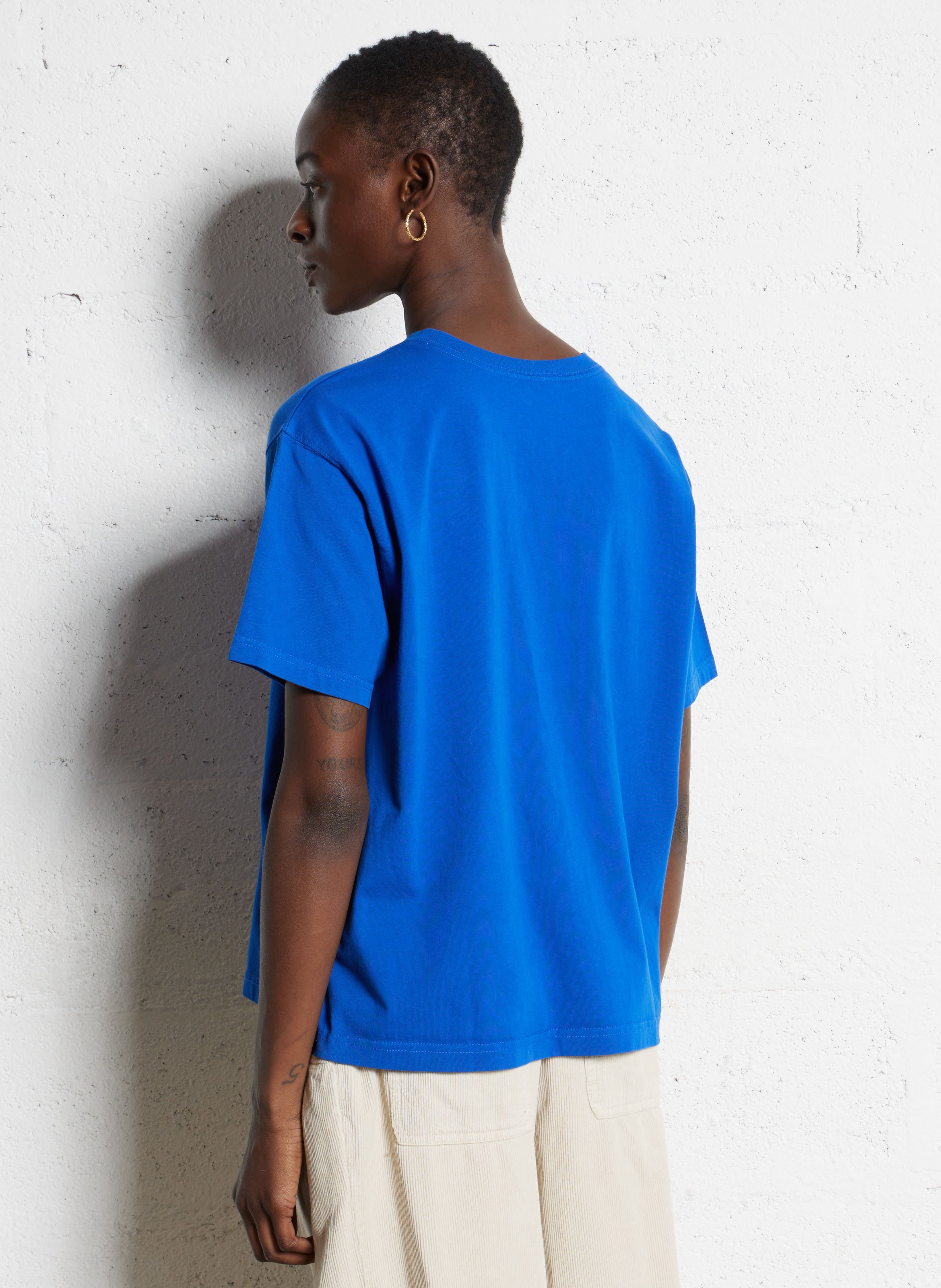 Tee-shirt ample col rond en coton fizvalley AMERICAN VINTAGE Bleu