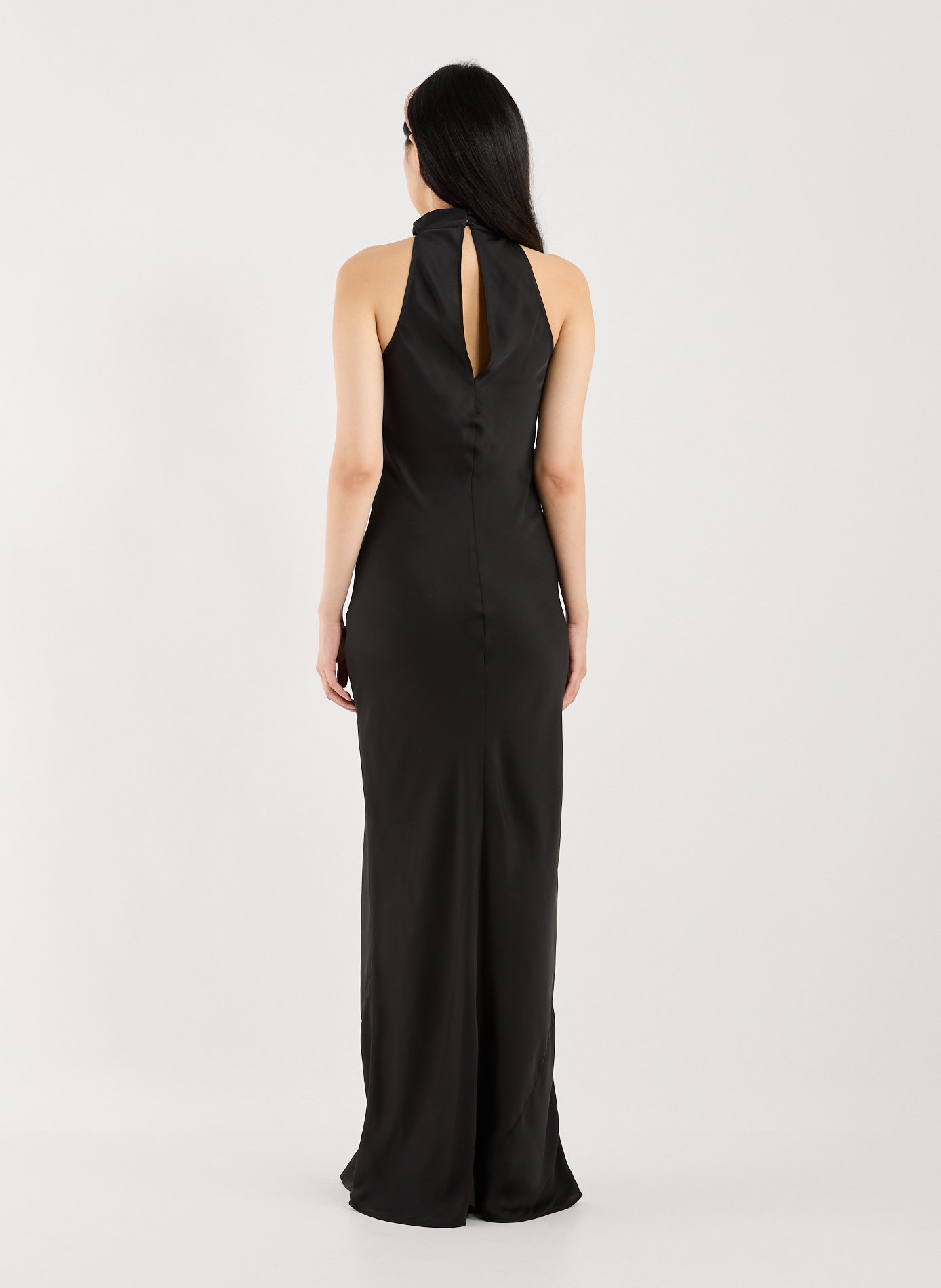 Robe longue satinée  ROTATE Noir