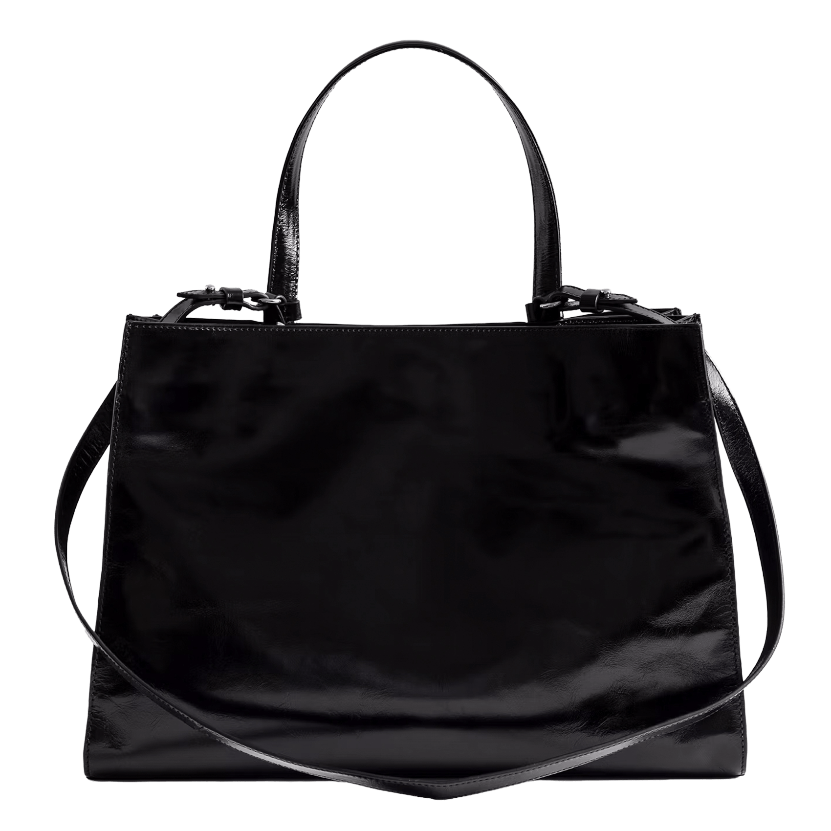 Sac vintage en cuir verni jack ZADIG&VOLTAIRE Noir