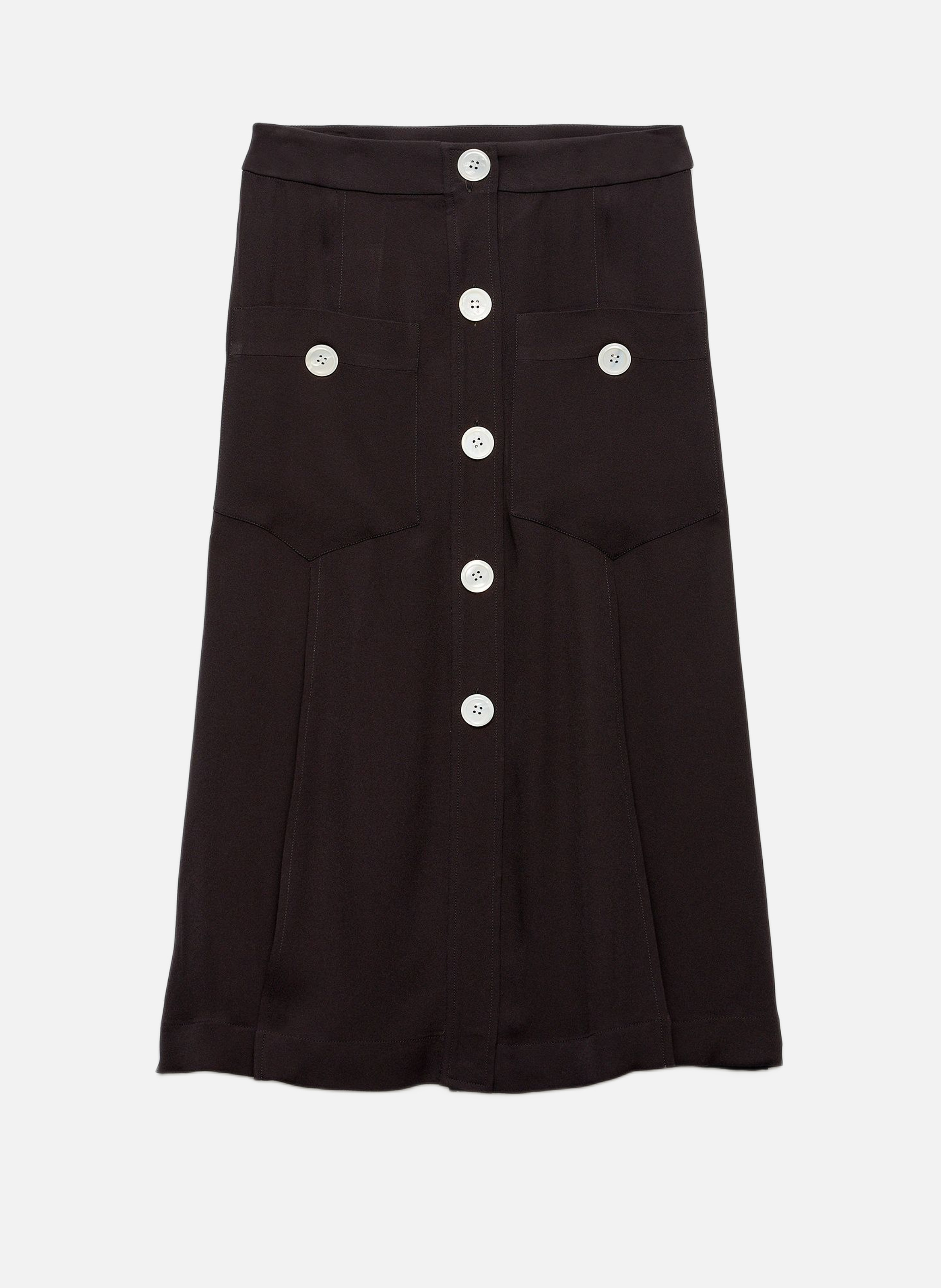 Jupe en satin de soie sablée PRADA Noir