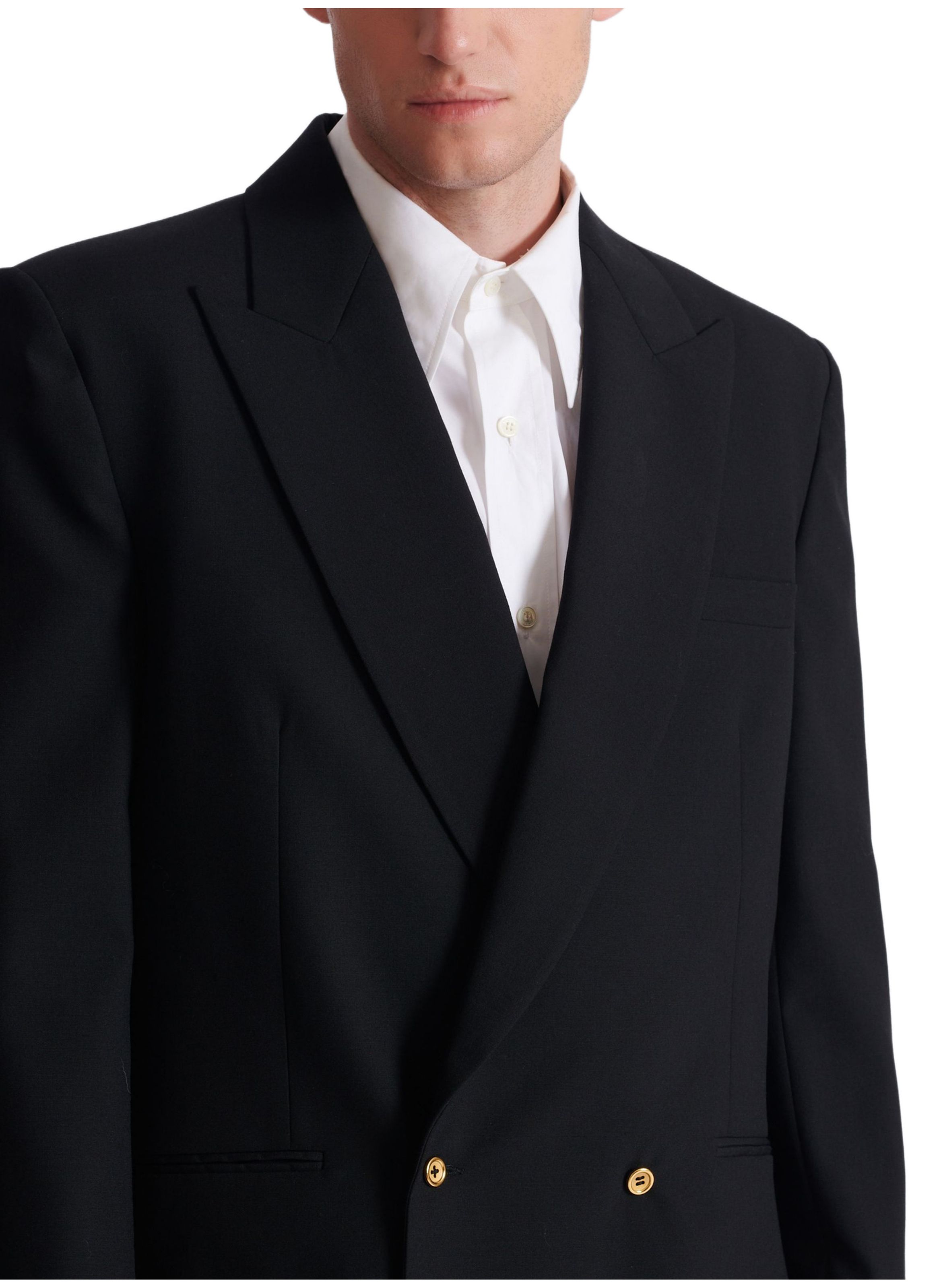 Blazer 2 boutons en laine BALMAIN Noir