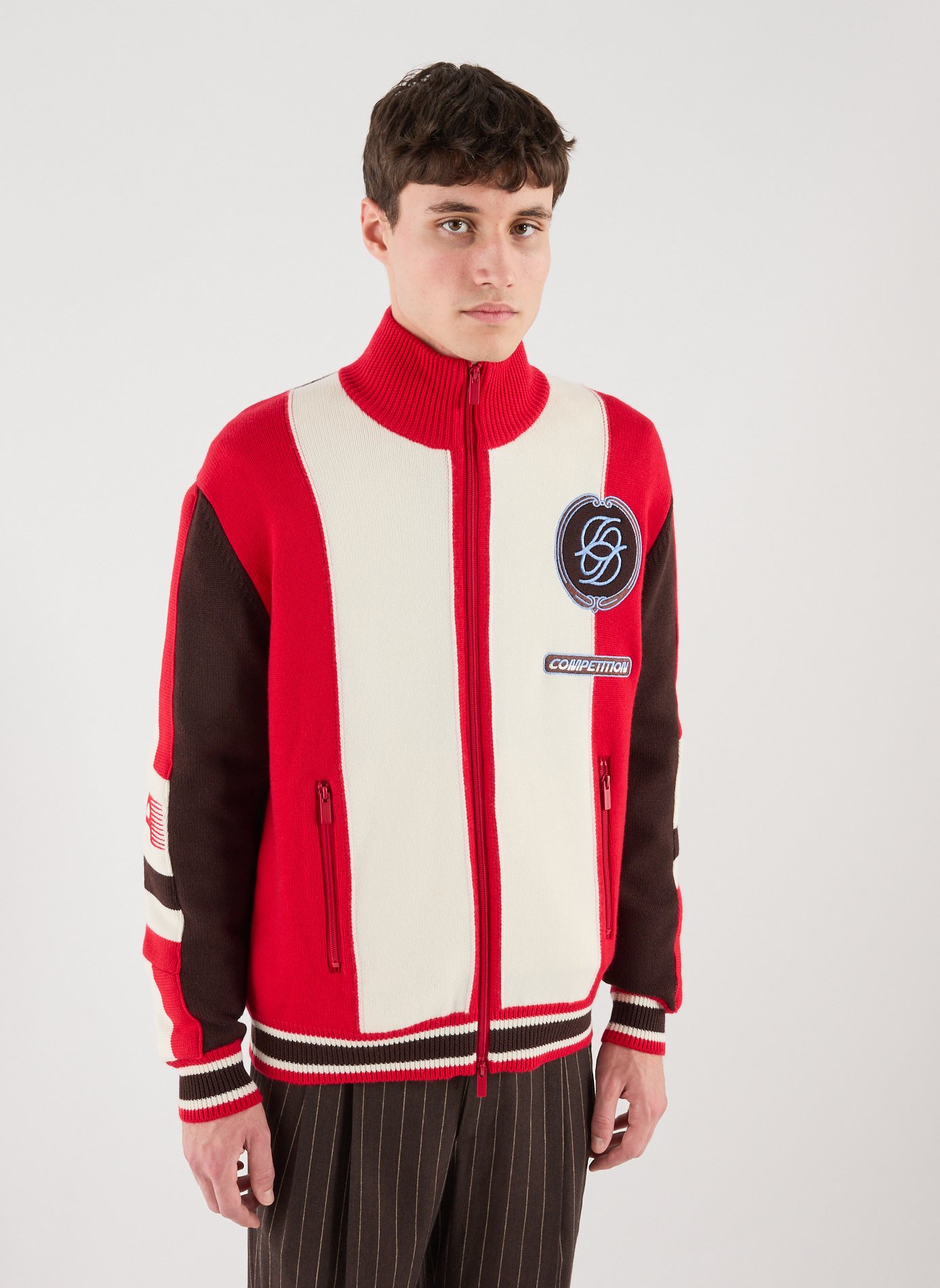 DROLE DE MONSIEUR Light Knit Zip-Up Jacket Multicolour