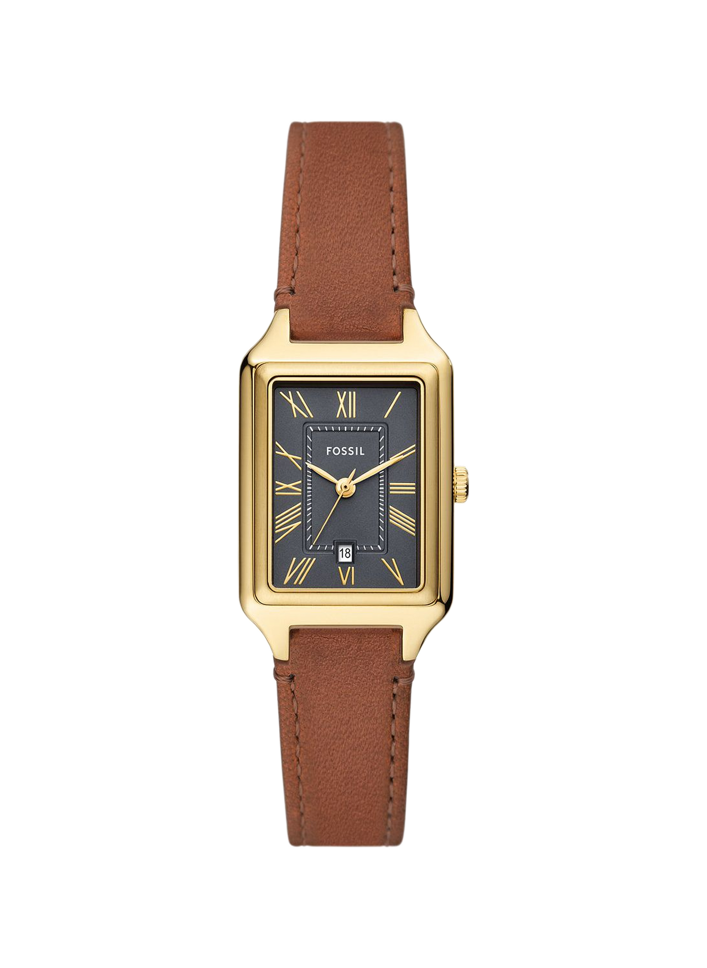 Montre à quartz en cuir et acier inoxydable  FOSSIL Gris