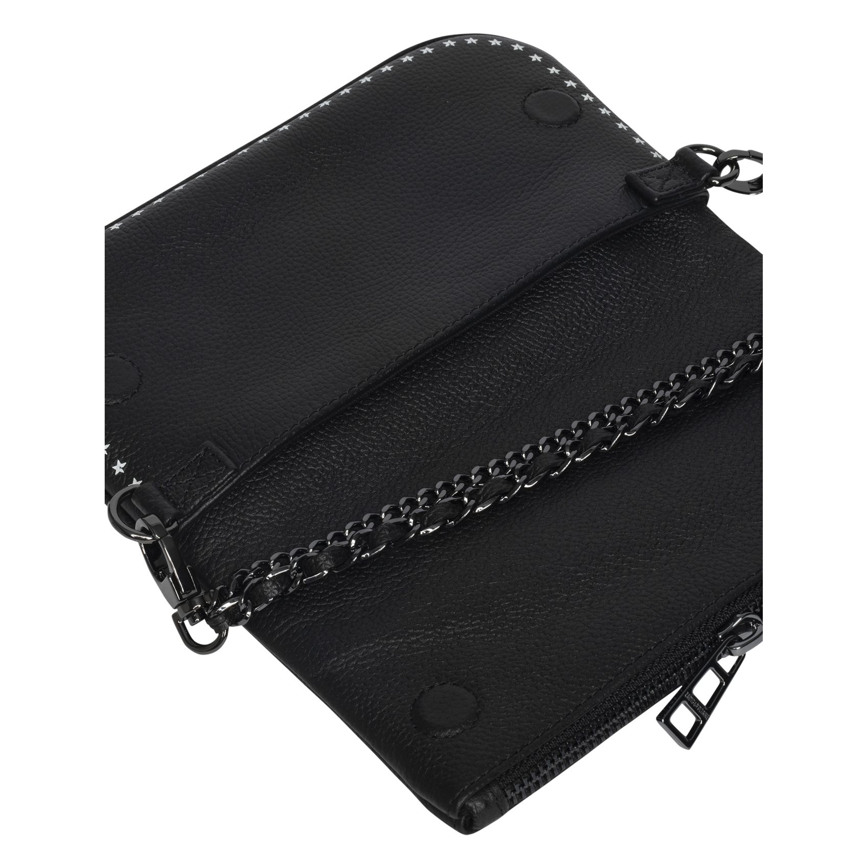 Pochette en cuir grainé rock nano ZADIG&VOLTAIRE Noir