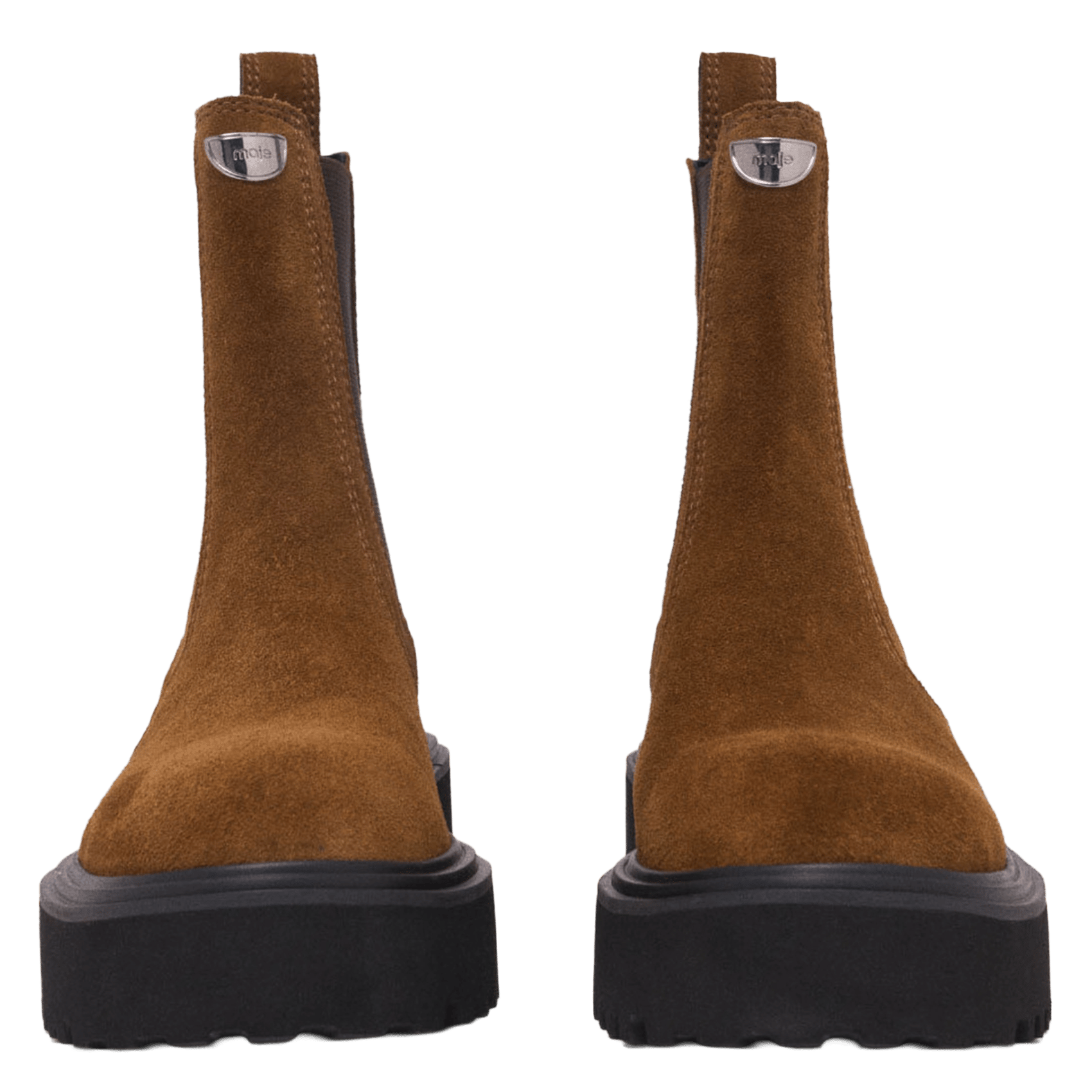 Bottines chelsea en cuir suédé MAJE Marron