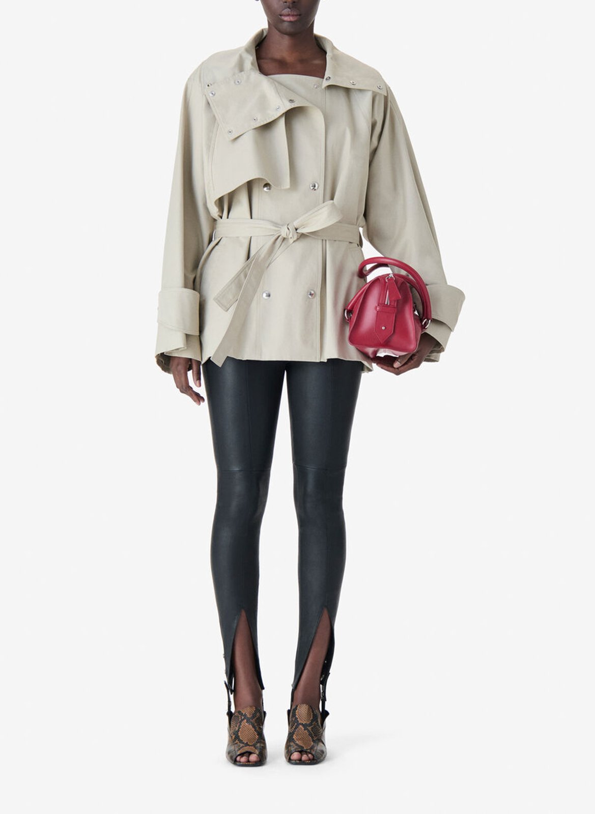 Trench col montant en coton mélangé 7ralya IRO Gris