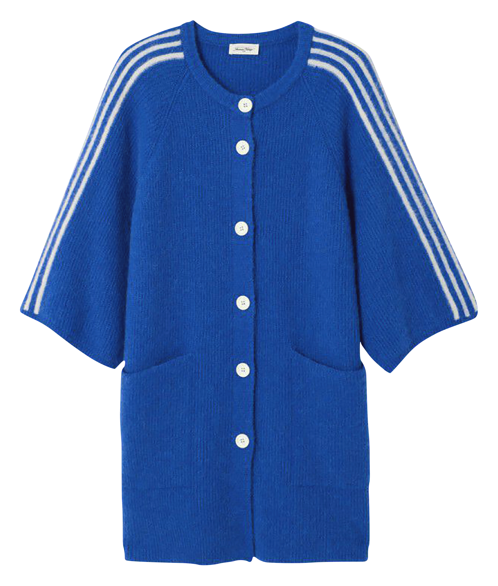 Gilet droit col rond en maille vitow AMERICAN VINTAGE Bleu