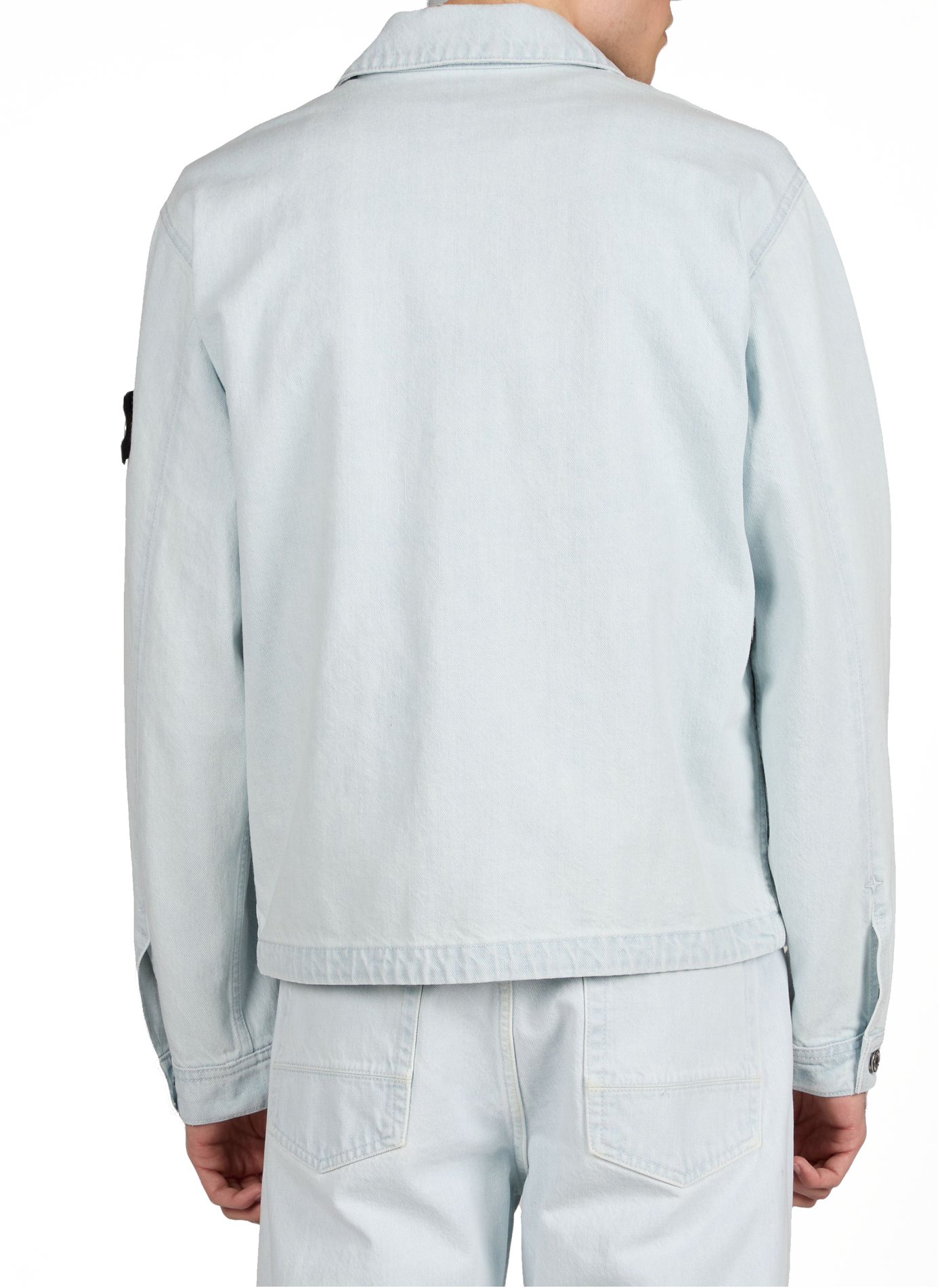 Veste denim à col classique en coton STONE ISLAND Bleu