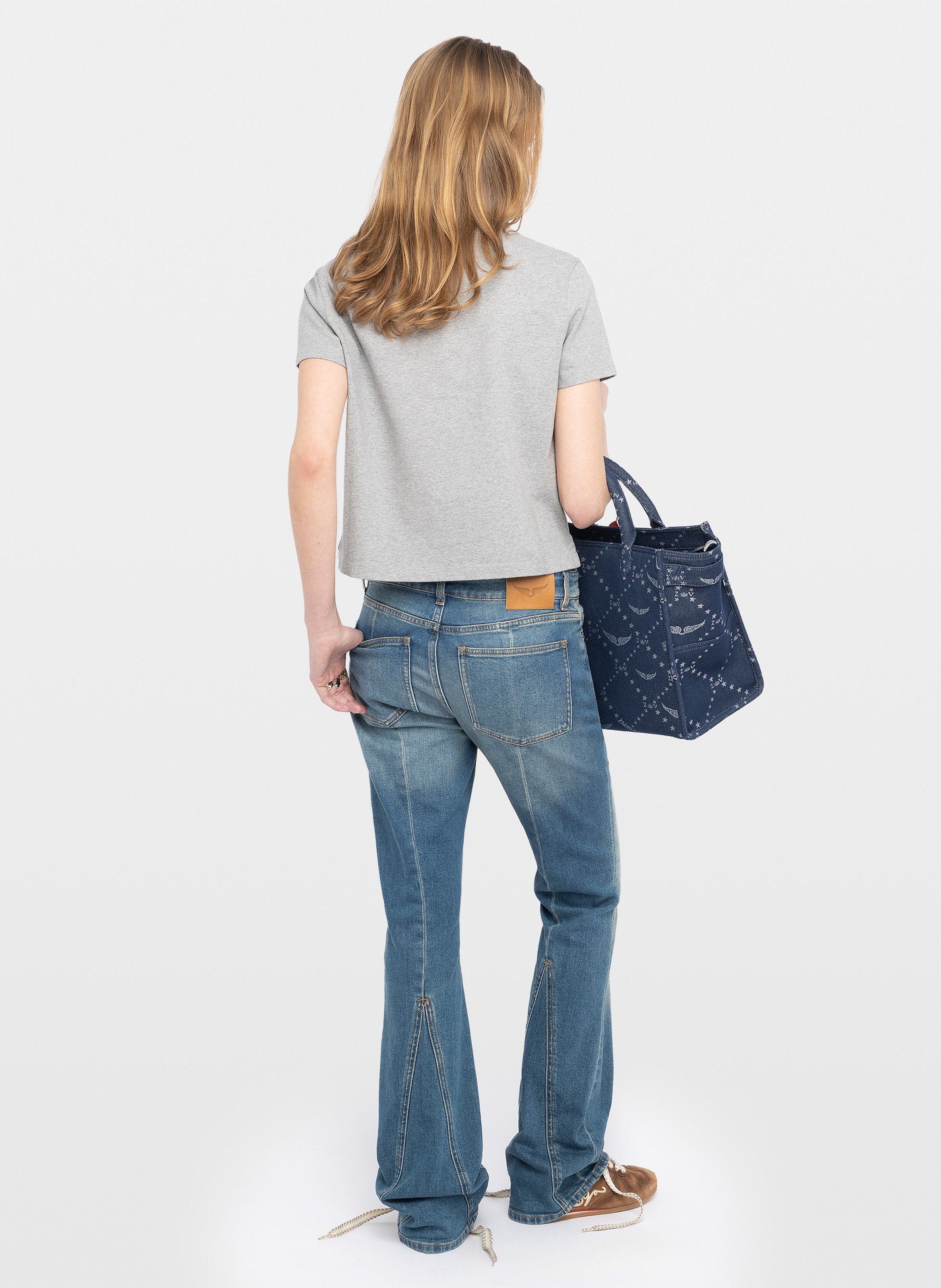 Polo court en coton bio mirta ZADIG&VOLTAIRE Gris