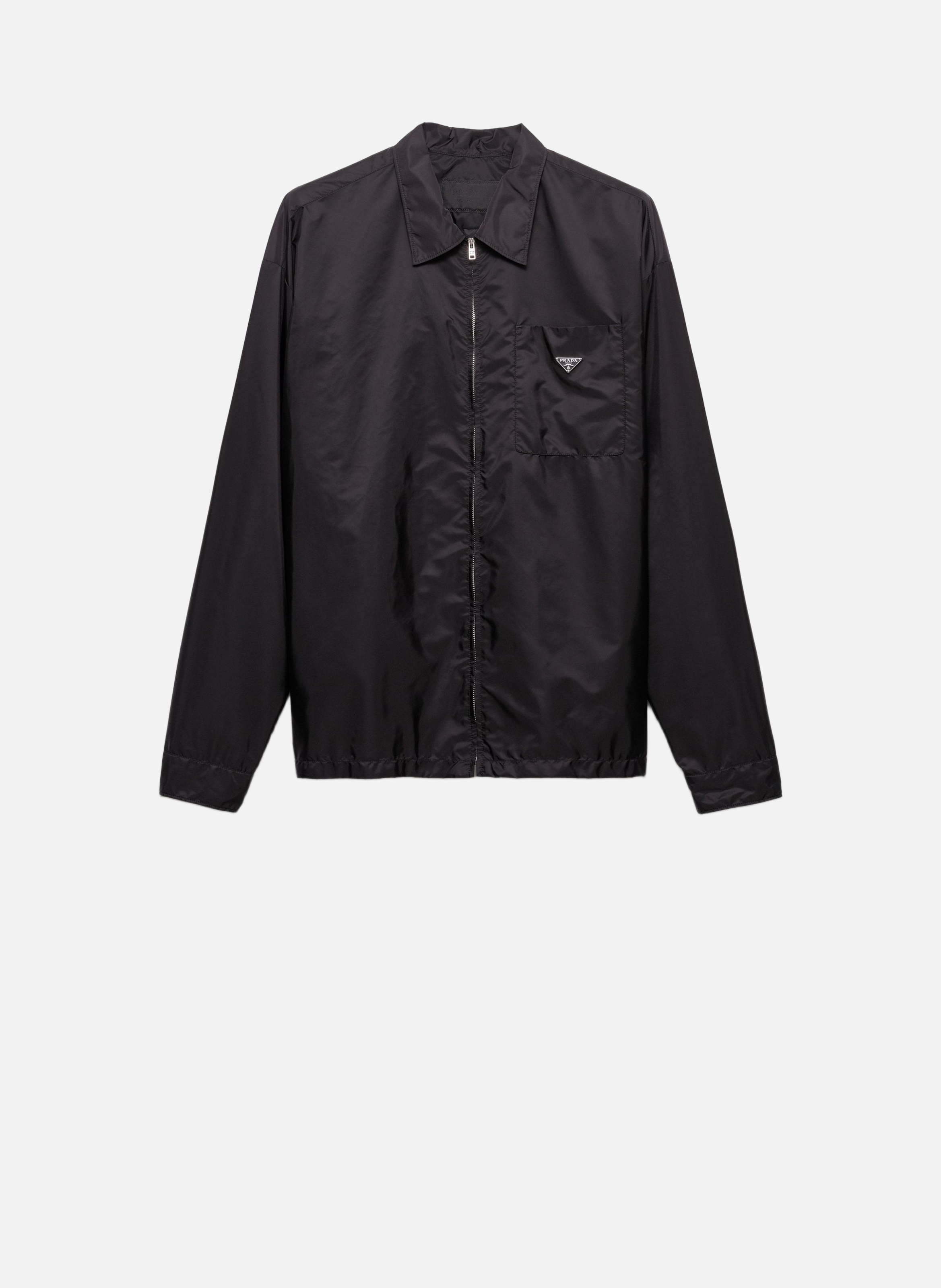 Chemise à fermeture éclair en re-nylon PRADA Noir