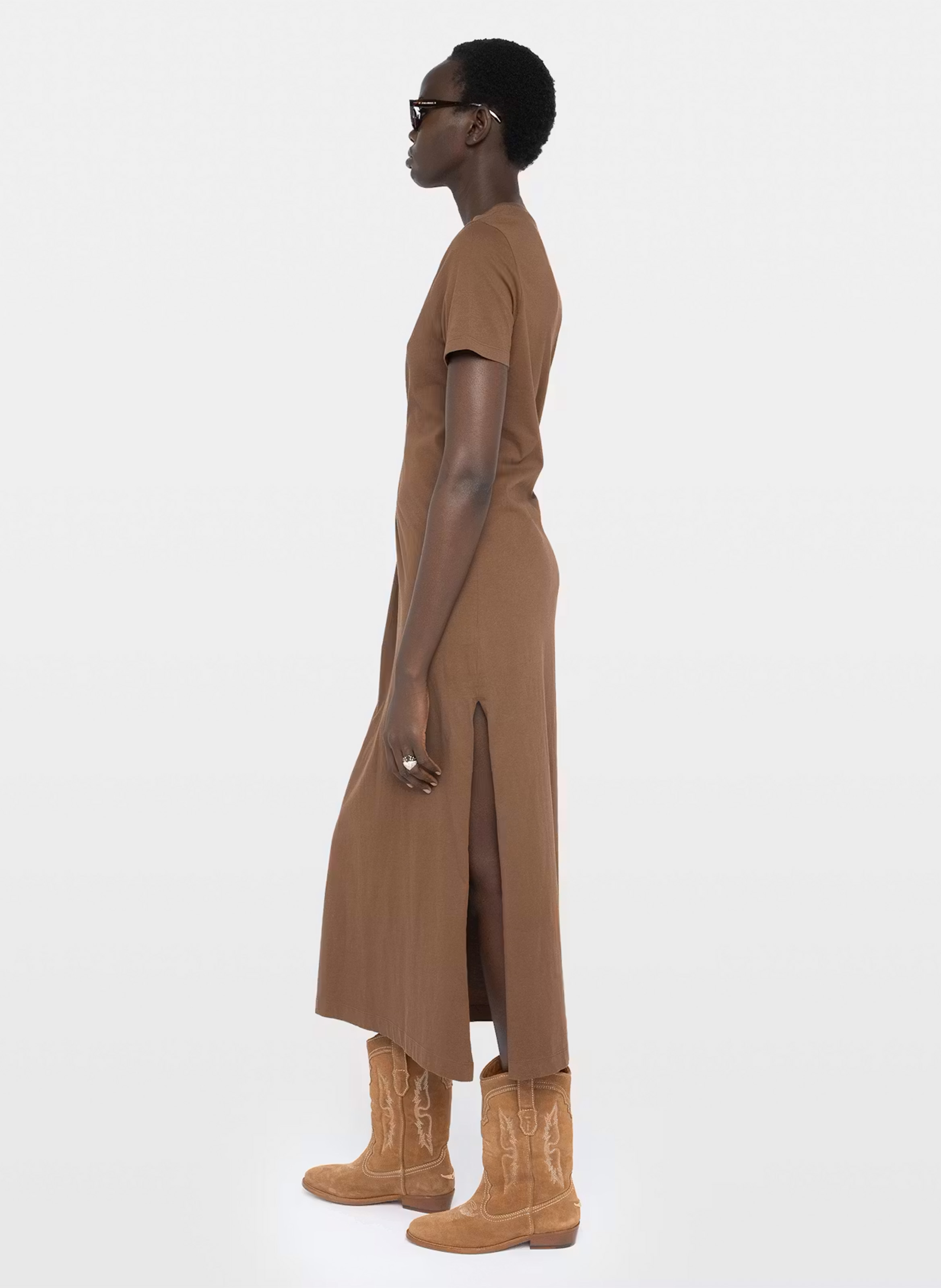 Robe longue manches courtes plissée raja ZADIG&VOLTAIRE Marron