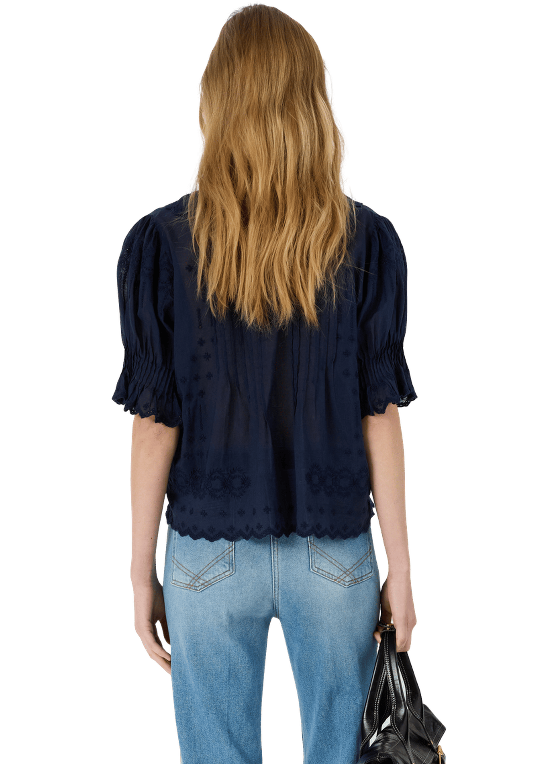 Chemise brodée en voile de coton - ceylia GERARD DAREL Bleu